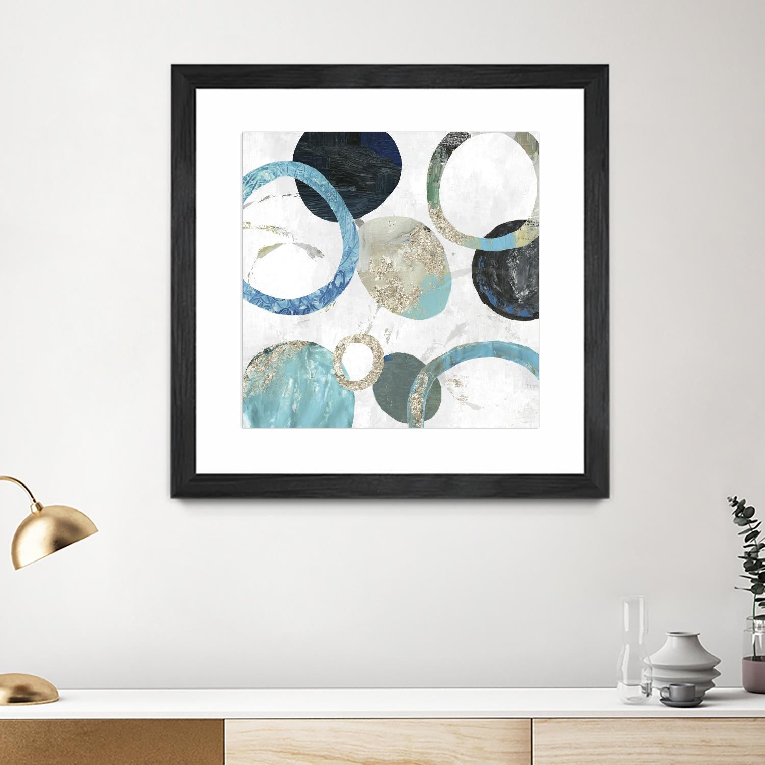 Rings II by Tom Reeves on GIANT ART - blue abstract