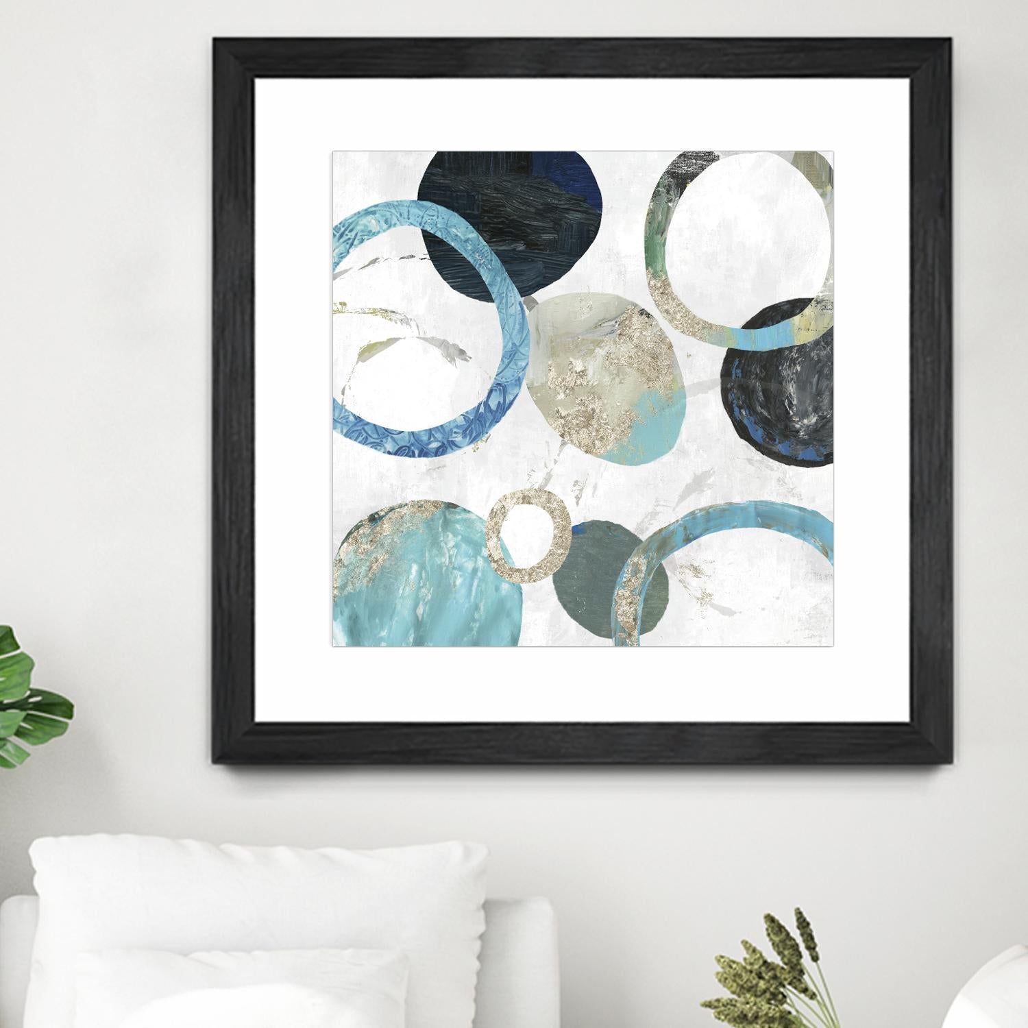 Rings II by Tom Reeves on GIANT ART - blue abstract