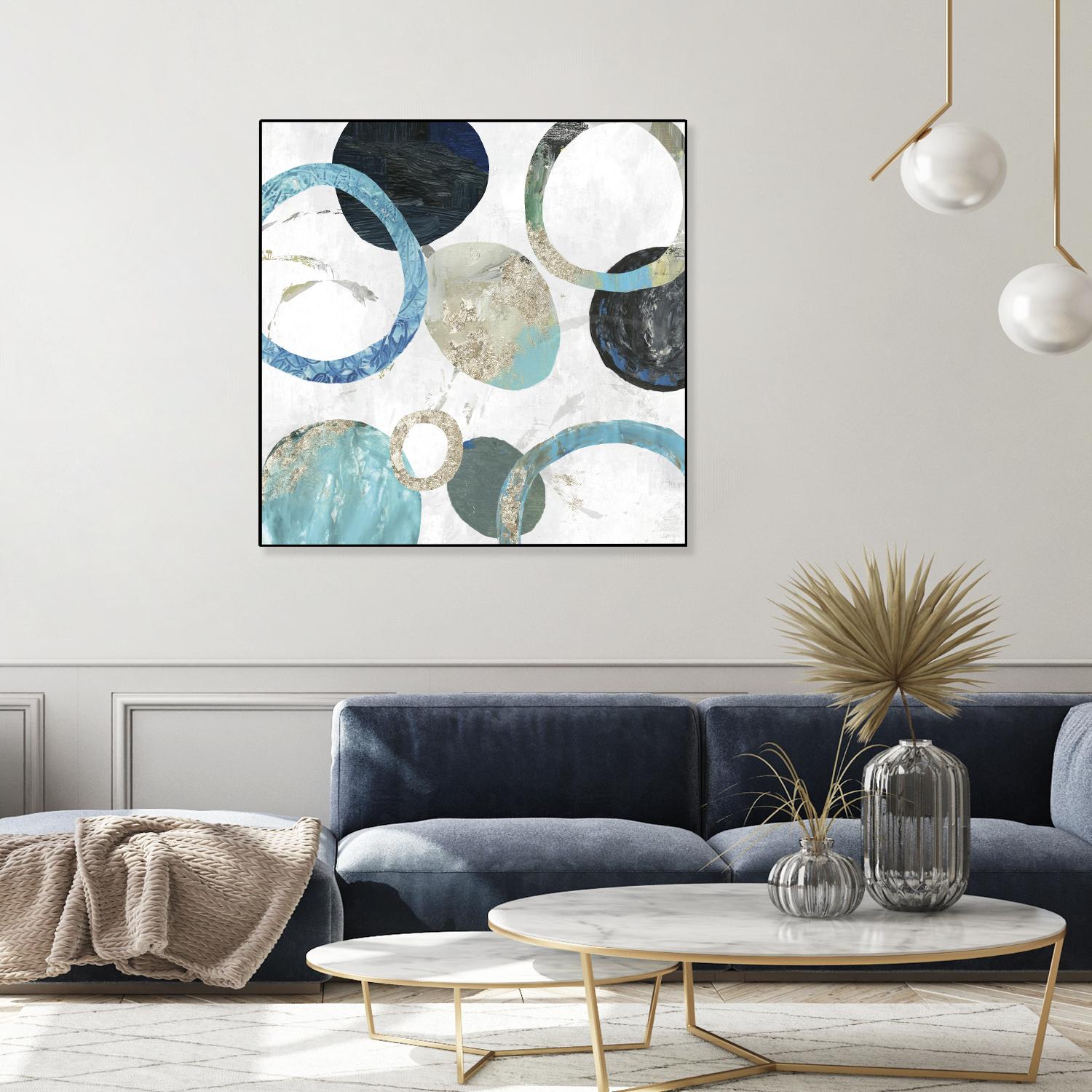 Rings II by Tom Reeves on GIANT ART - blue abstract