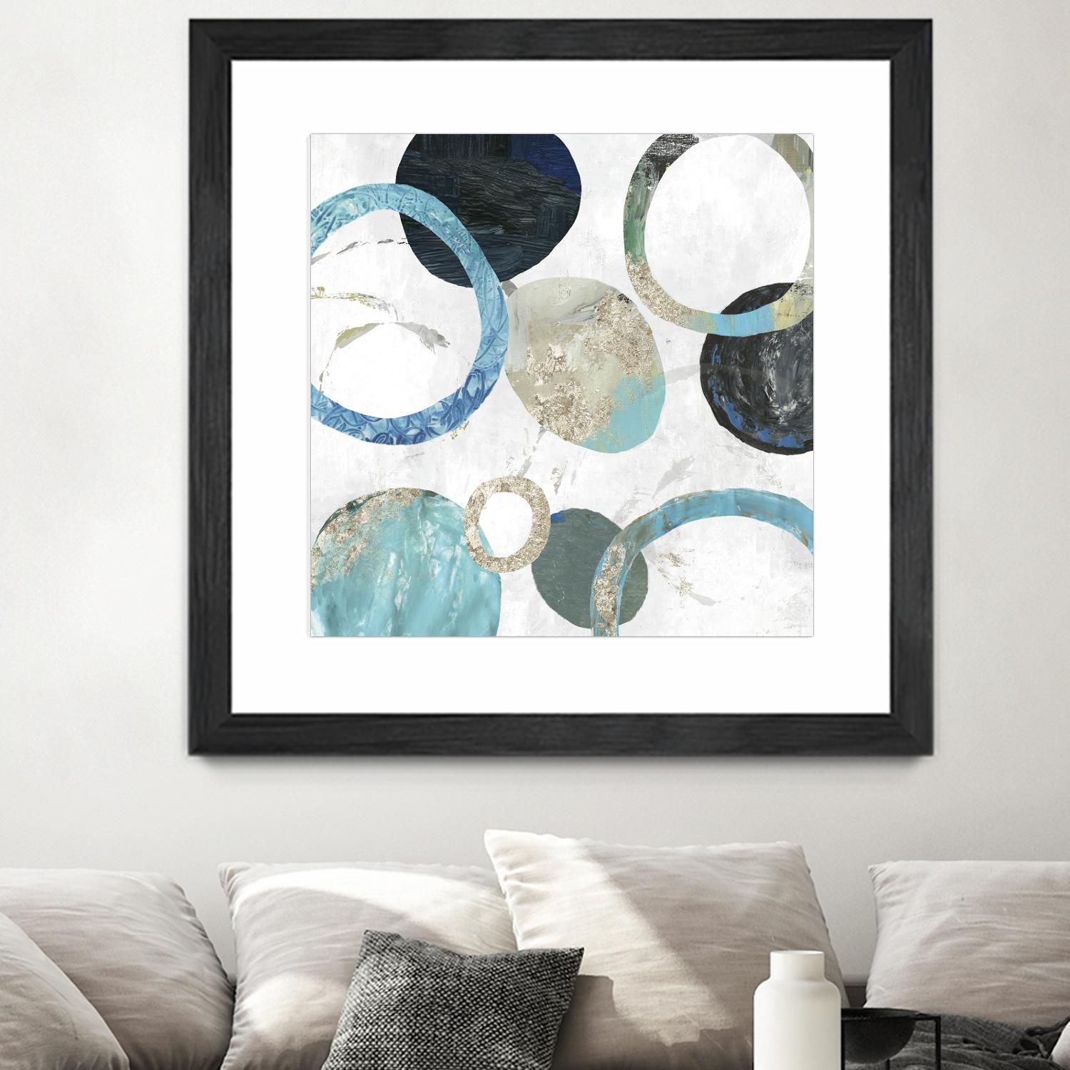 Rings II by Tom Reeves on GIANT ART - blue abstract