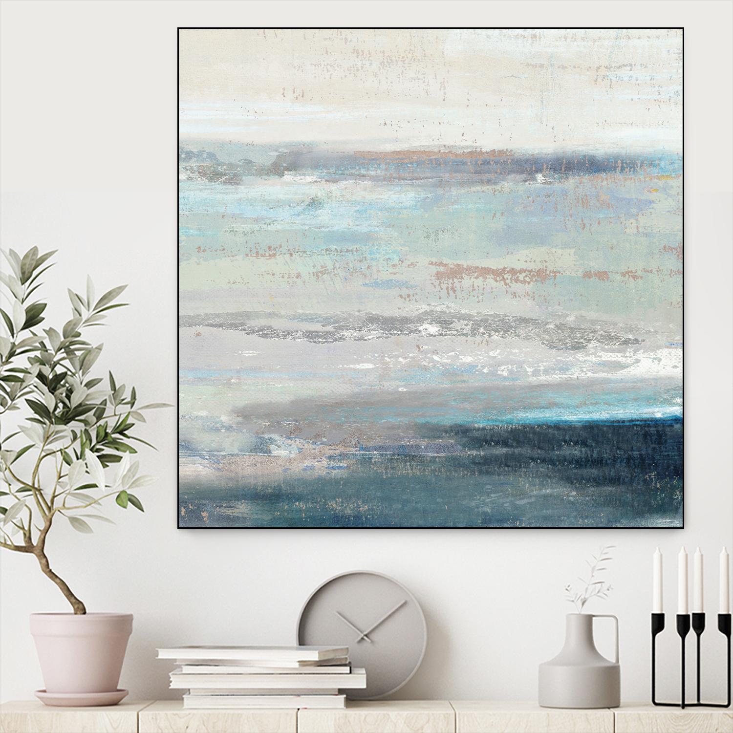 Cabana Waves II by Tom Reeves on GIANT ART - grey abstract