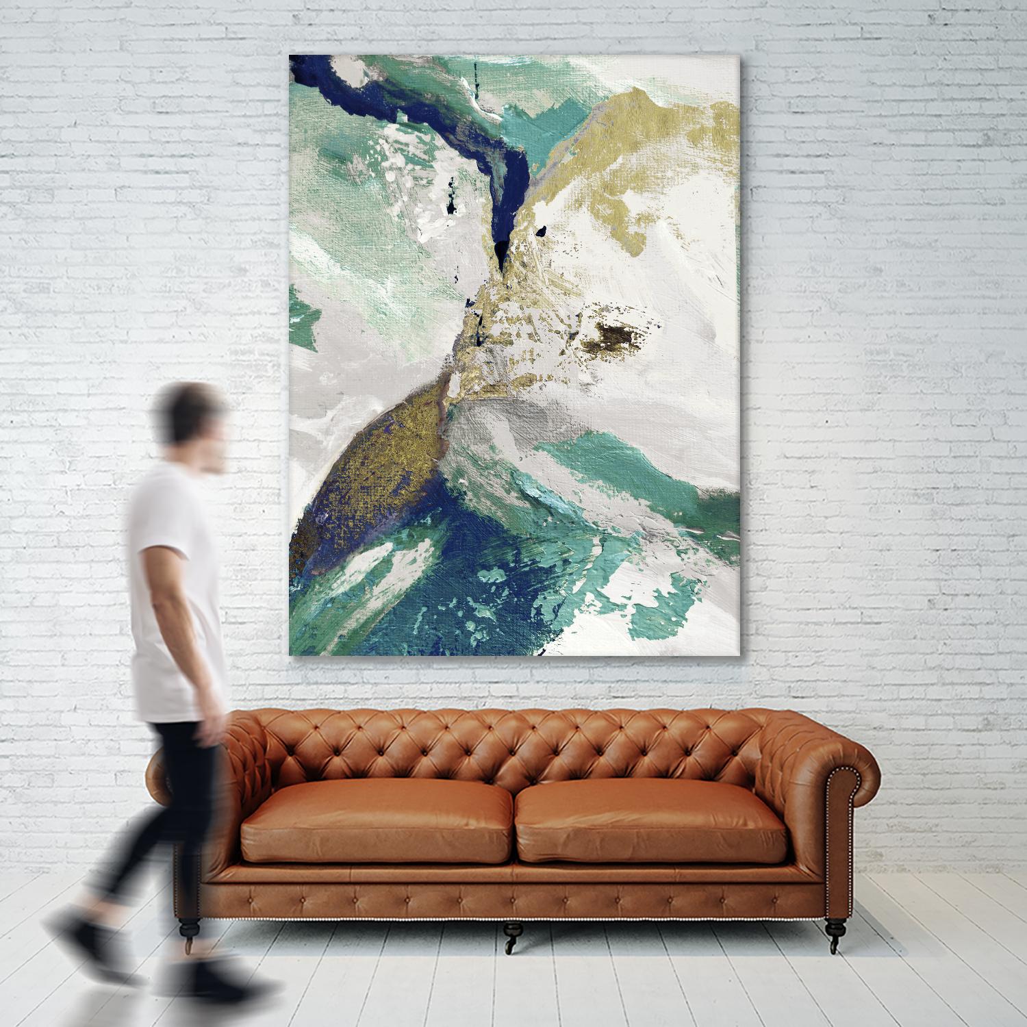 Riviera III by Ruth Palmer on GIANT ART - cyan abstract