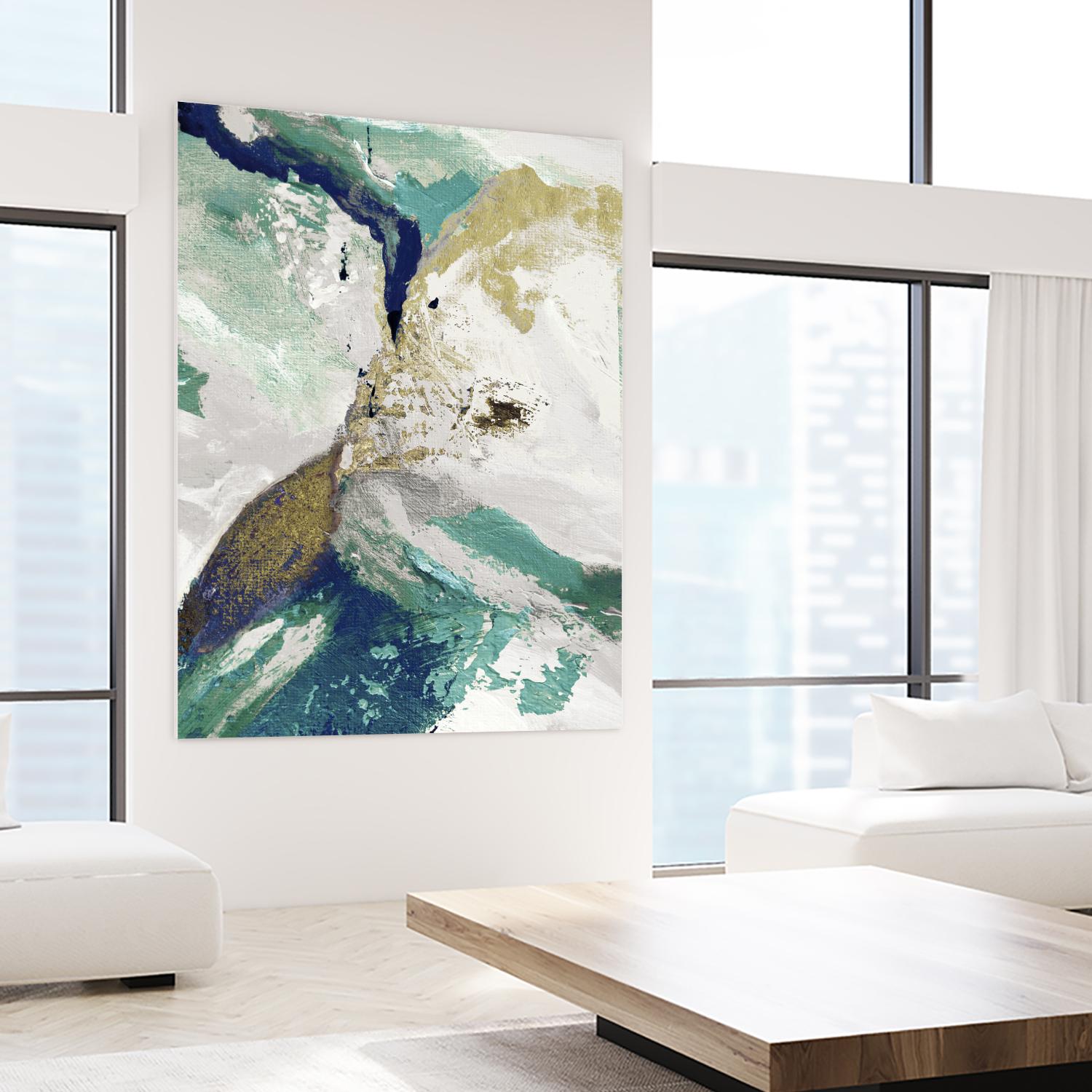 Riviera III by Ruth Palmer on GIANT ART - cyan abstract