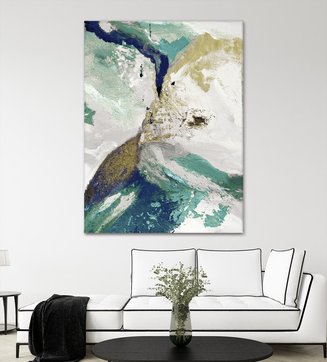 Riviera III by Ruth Palmer on GIANT ART - cyan abstract