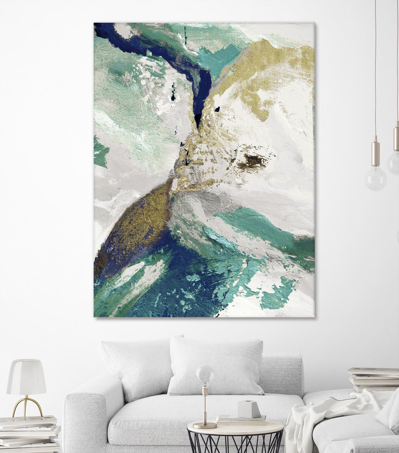 Riviera III by Ruth Palmer on GIANT ART - cyan abstract