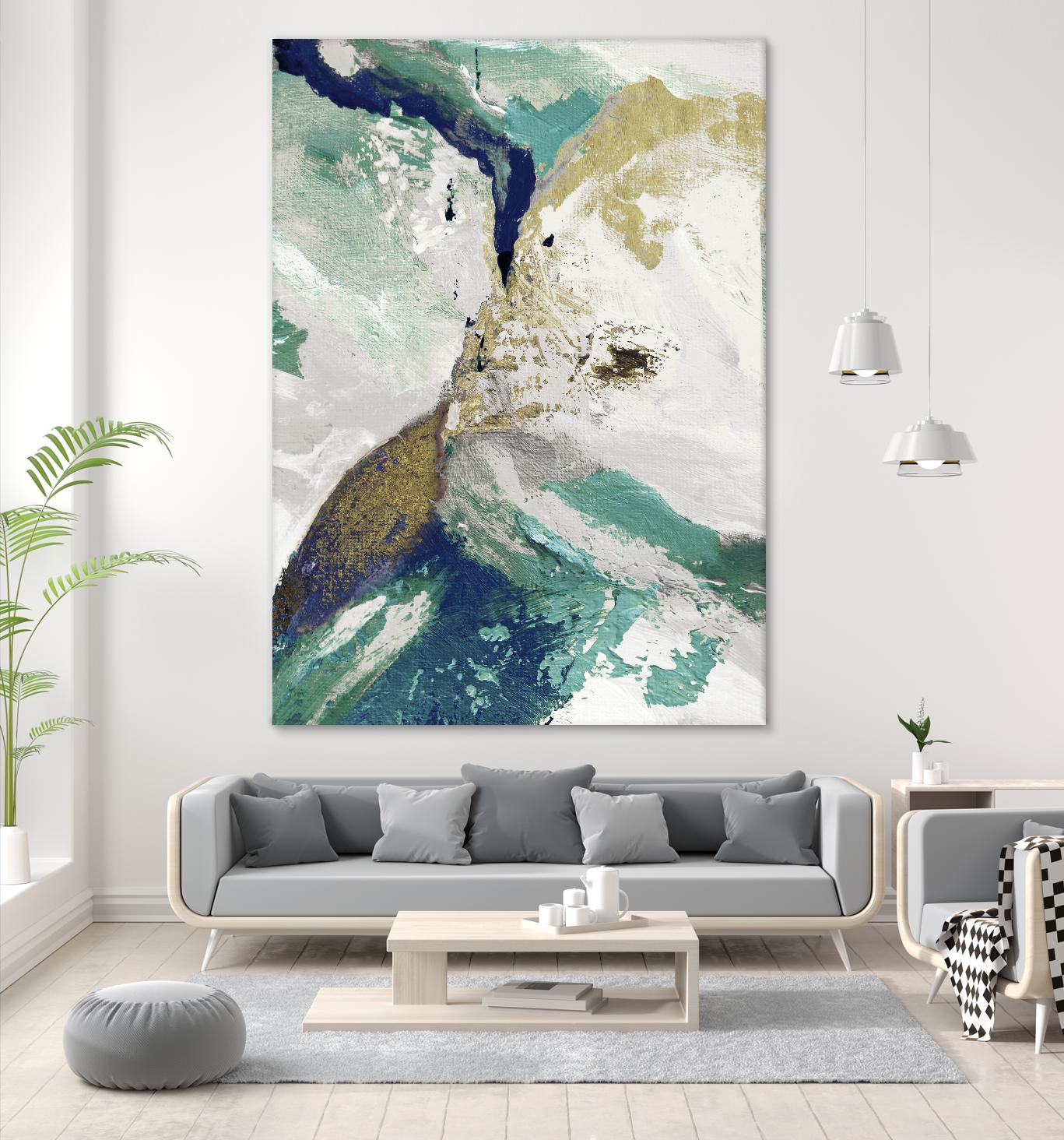 Riviera III by Ruth Palmer on GIANT ART - cyan abstract