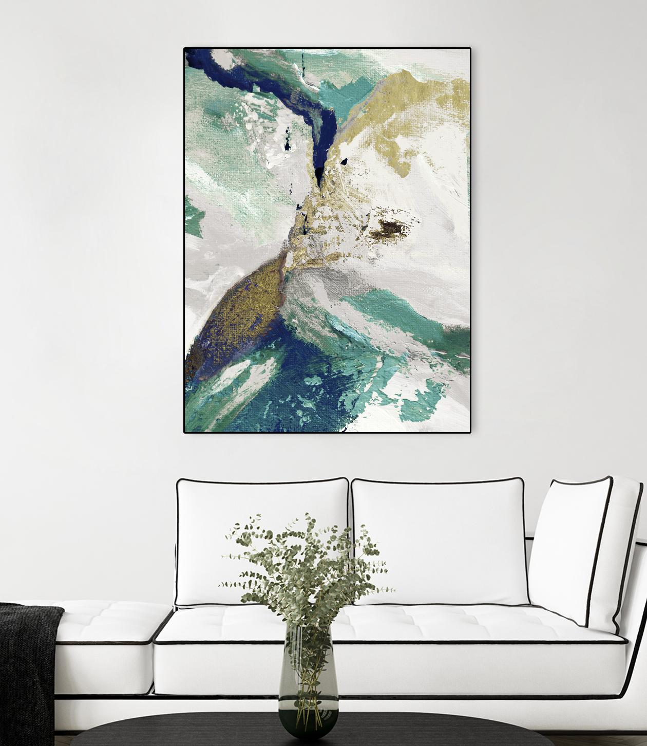 Riviera III by Ruth Palmer on GIANT ART - cyan abstract