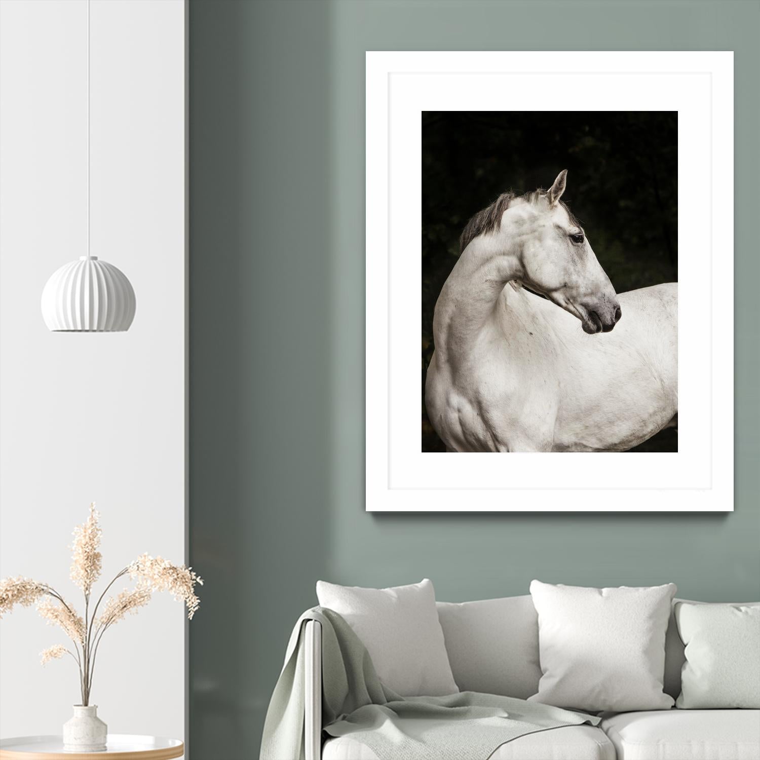 Elegant by Esther Marie on GIANT ART - white black & white horse