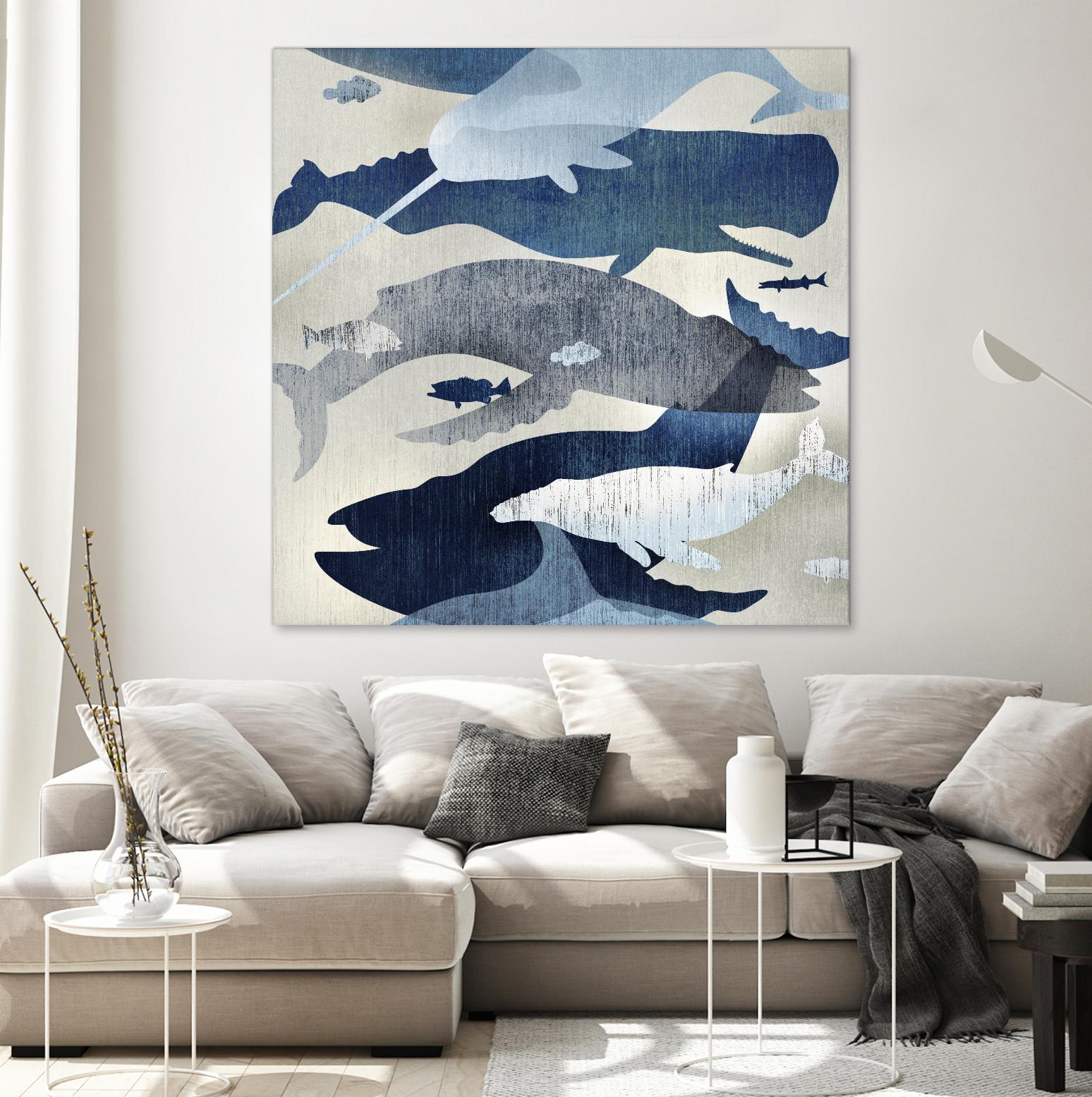 Whale Watching I by Edward Selkirk on GIANT ART - beige nautical