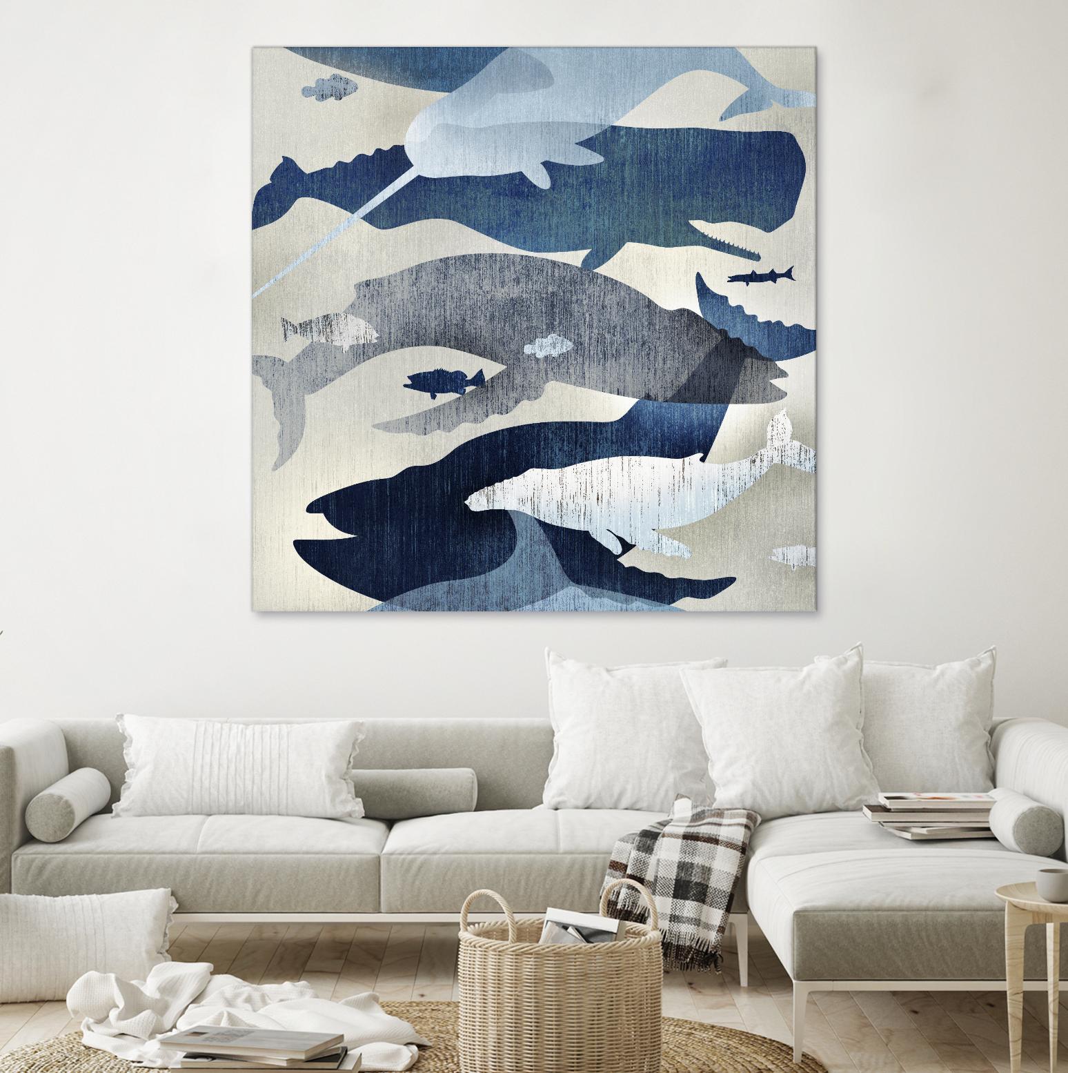 Whale Watching I by Edward Selkirk on GIANT ART - beige nautical