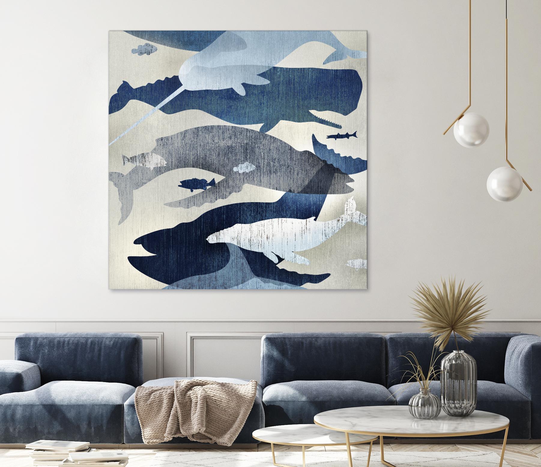 Whale Watching I by Edward Selkirk on GIANT ART - beige nautical