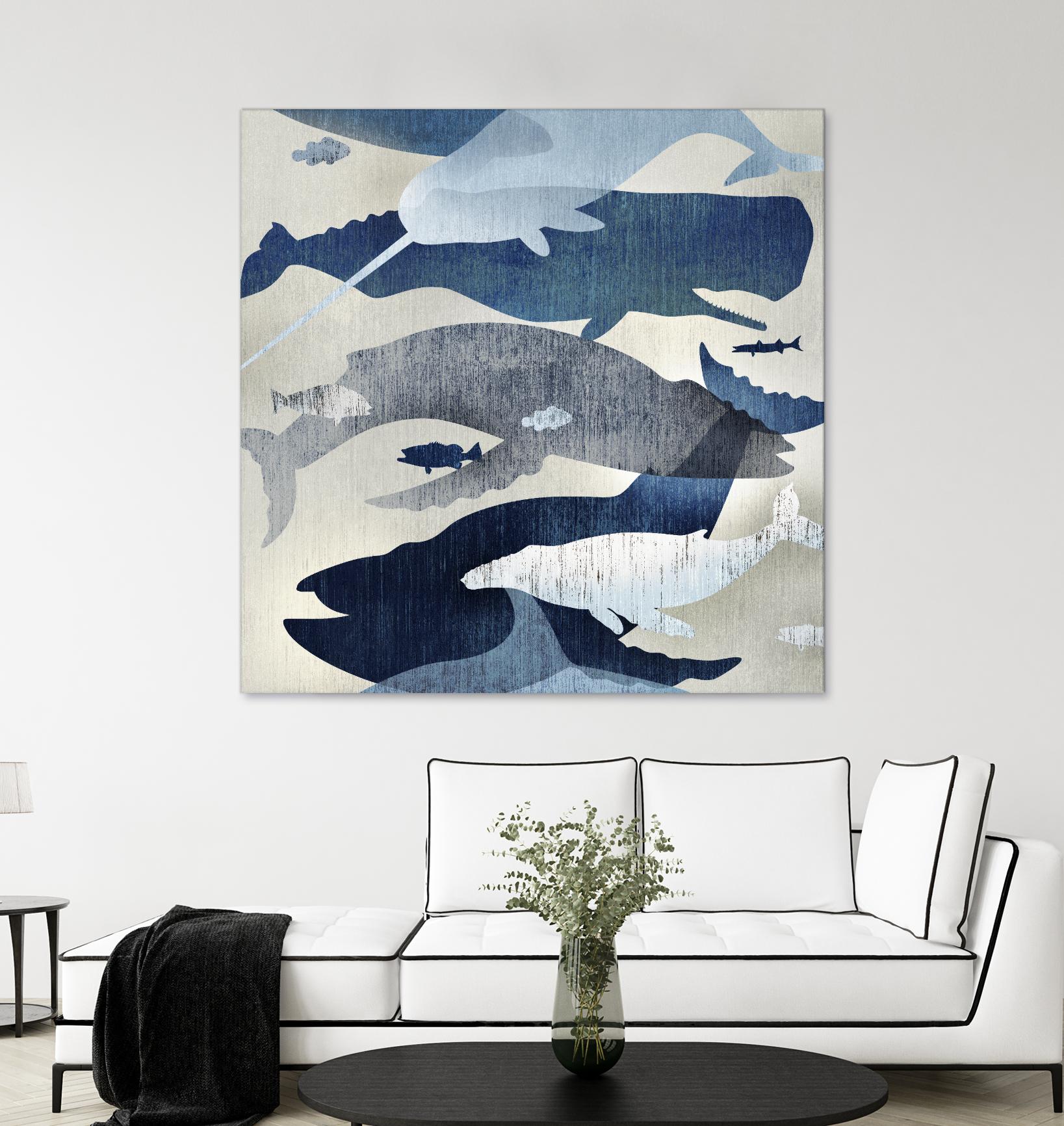 Whale Watching I by Edward Selkirk on GIANT ART - beige nautical