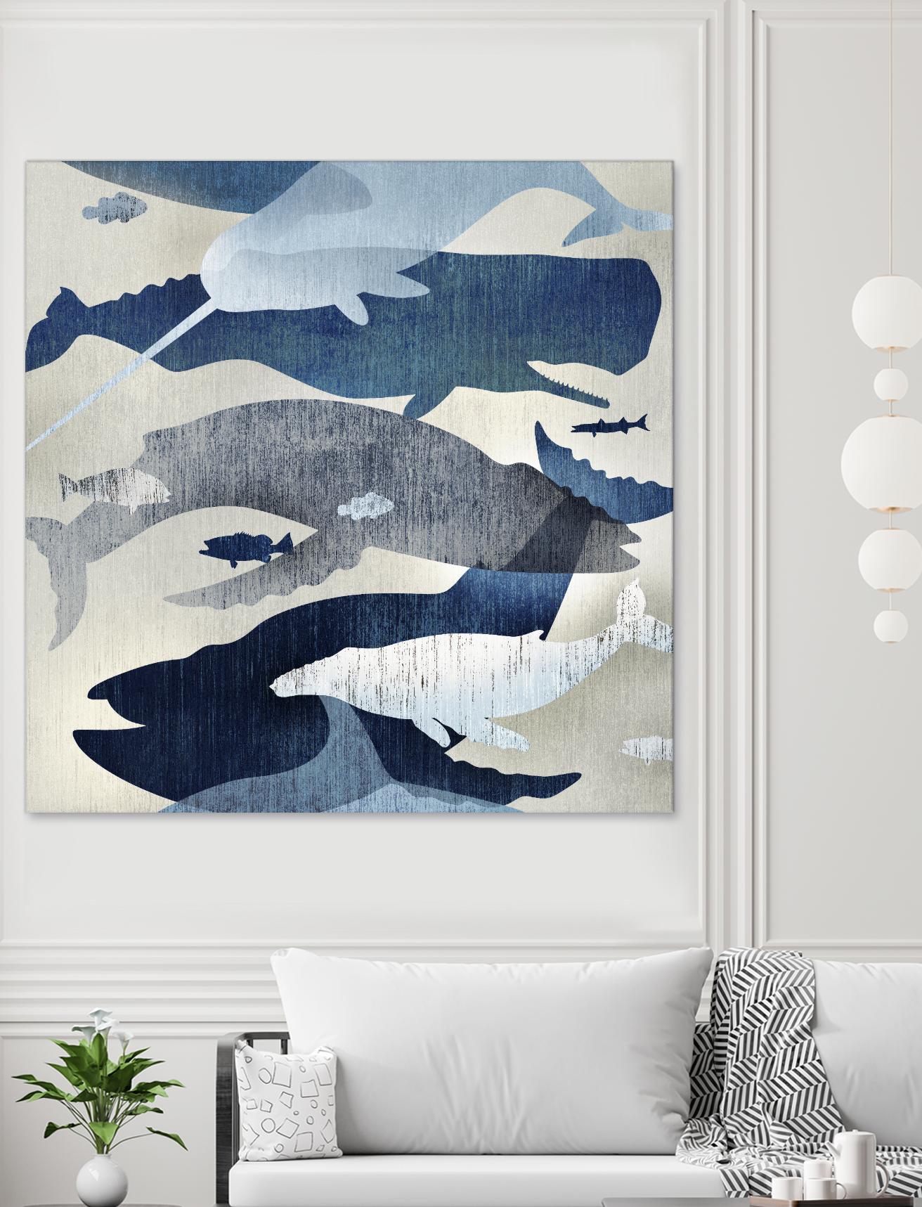 Whale Watching I by Edward Selkirk on GIANT ART - beige nautical