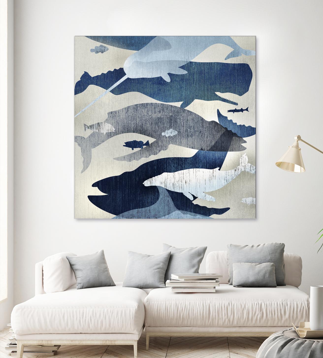 Whale Watching I by Edward Selkirk on GIANT ART - beige nautical