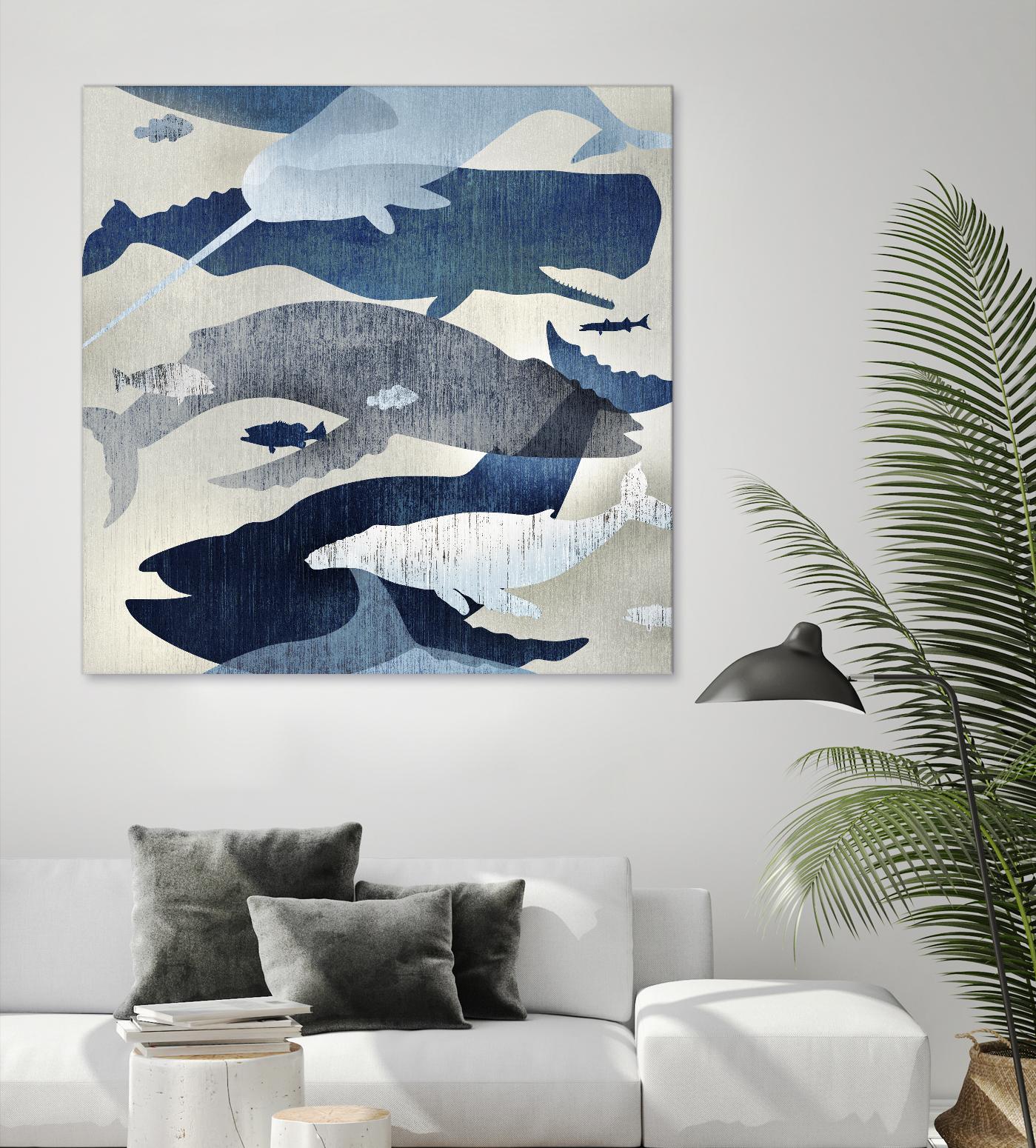 Whale Watching I by Edward Selkirk on GIANT ART - beige nautical