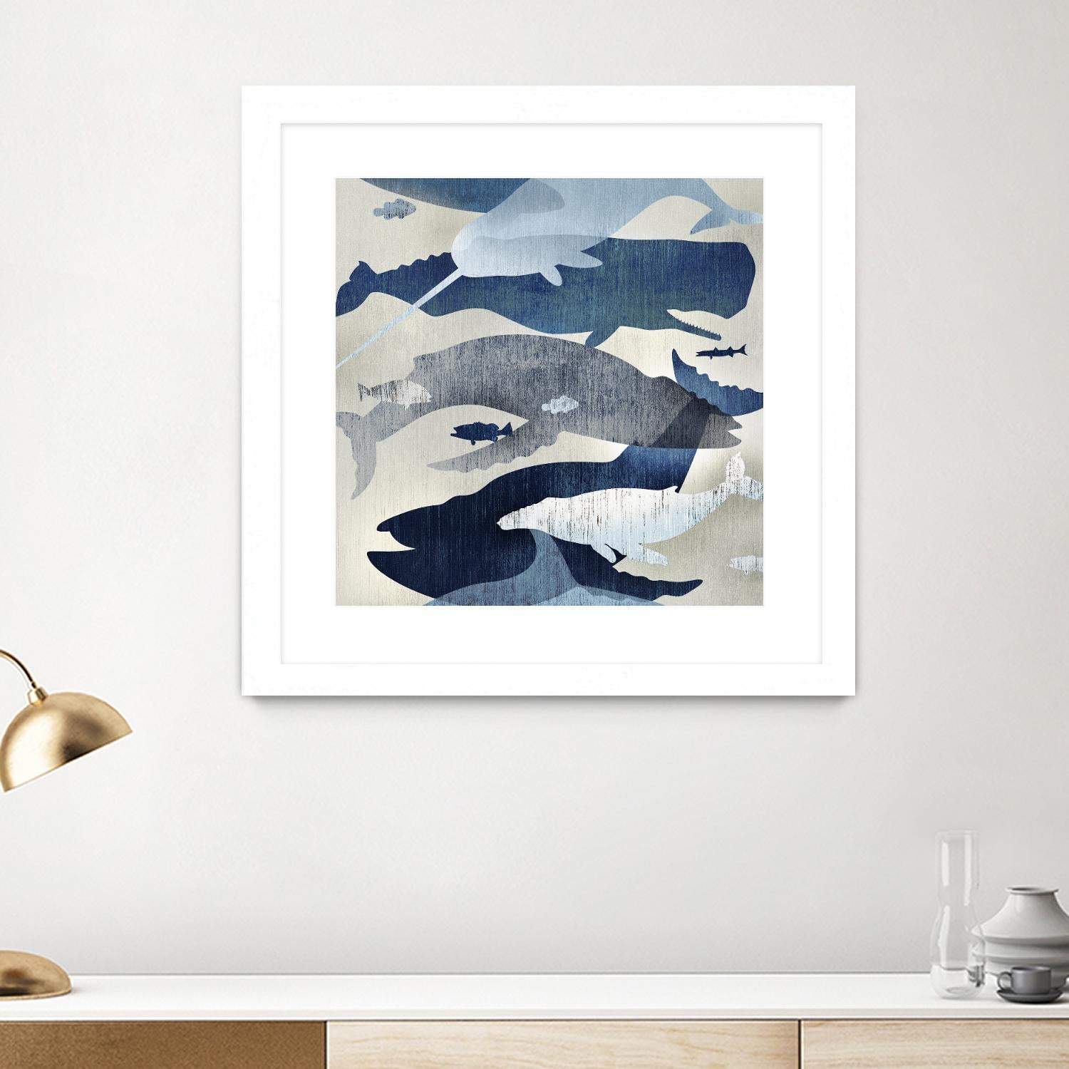 Whale Watching I by Edward Selkirk on GIANT ART - beige nautical