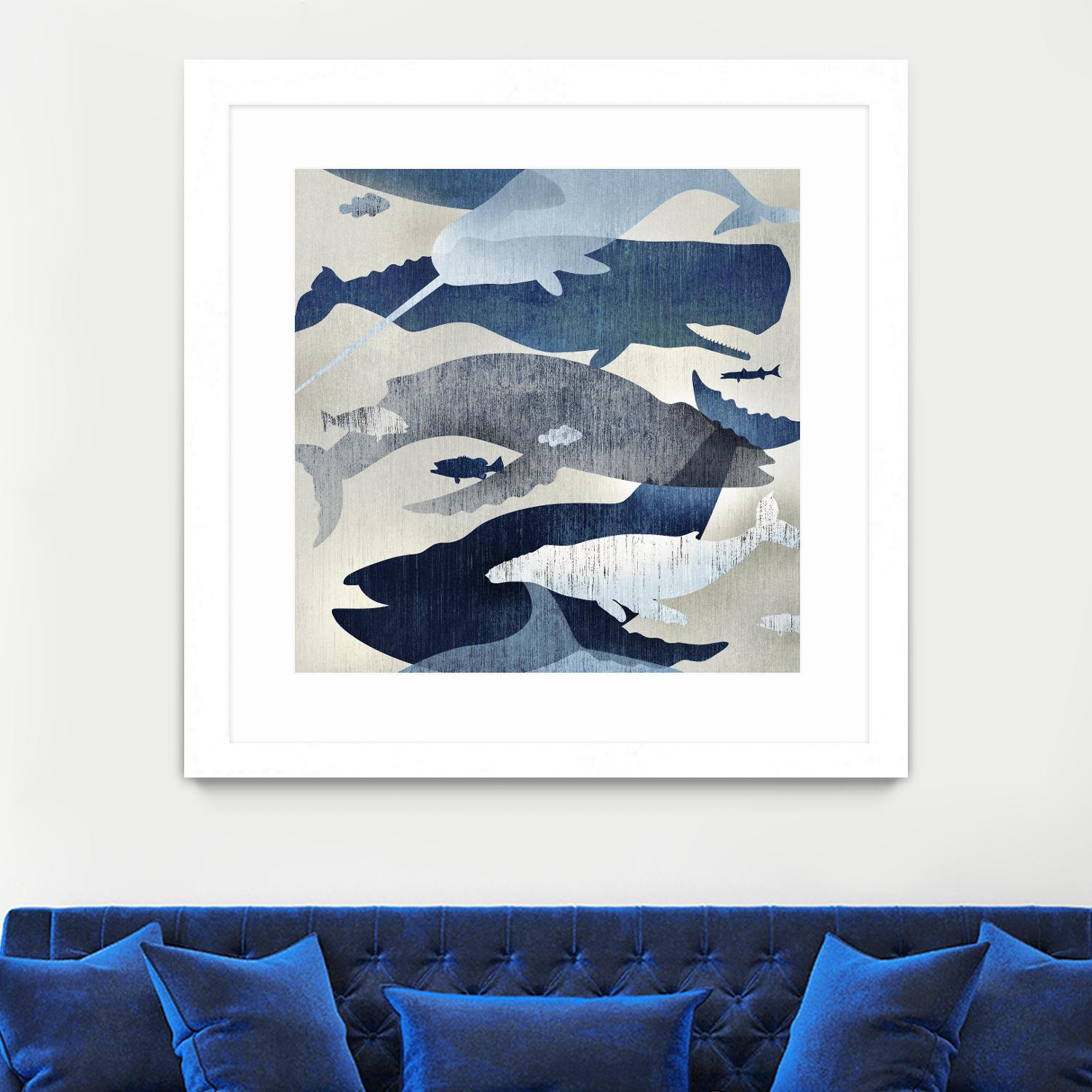 Whale Watching I by Edward Selkirk on GIANT ART - beige nautical