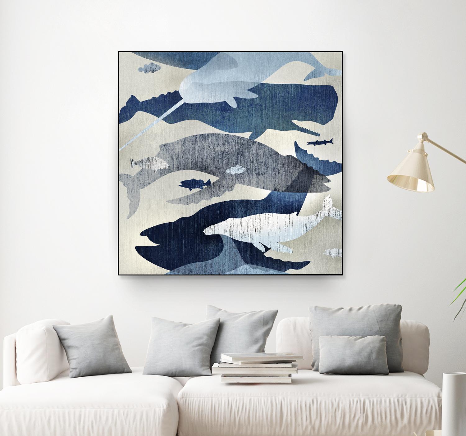 Whale Watching I by Edward Selkirk on GIANT ART - beige nautical