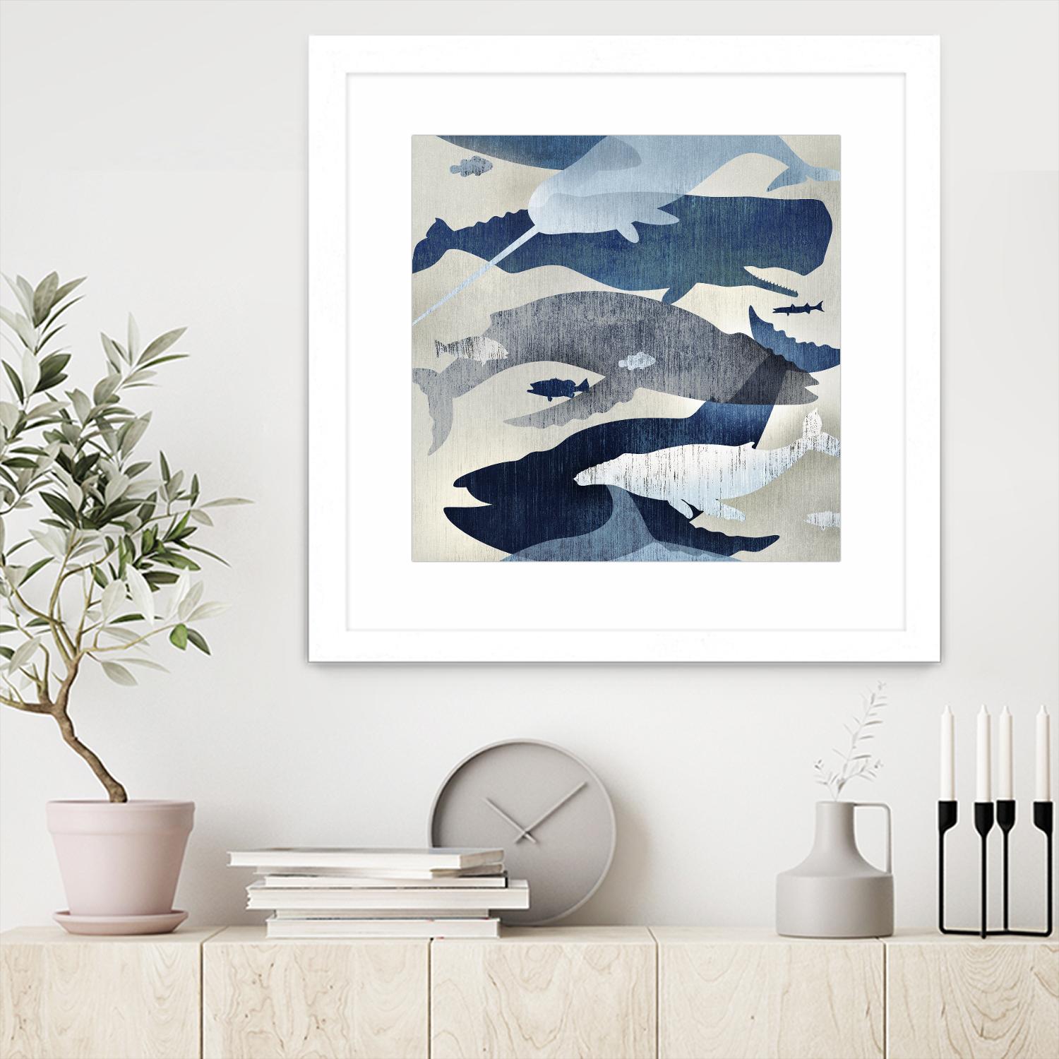 Whale Watching I by Edward Selkirk on GIANT ART - beige nautical