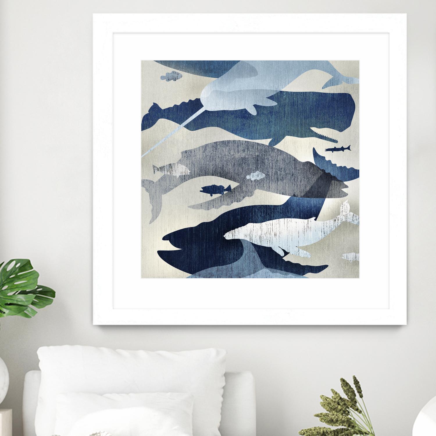Whale Watching I by Edward Selkirk on GIANT ART - beige nautical