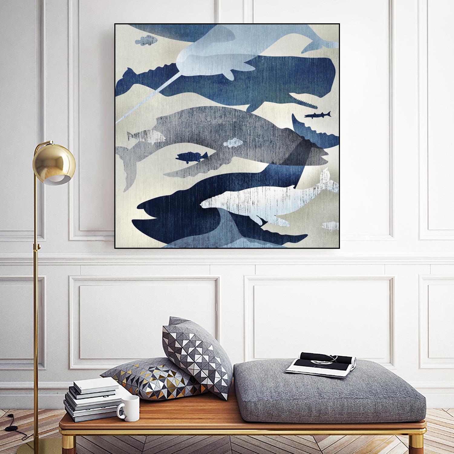 Whale Watching I by Edward Selkirk on GIANT ART - beige nautical