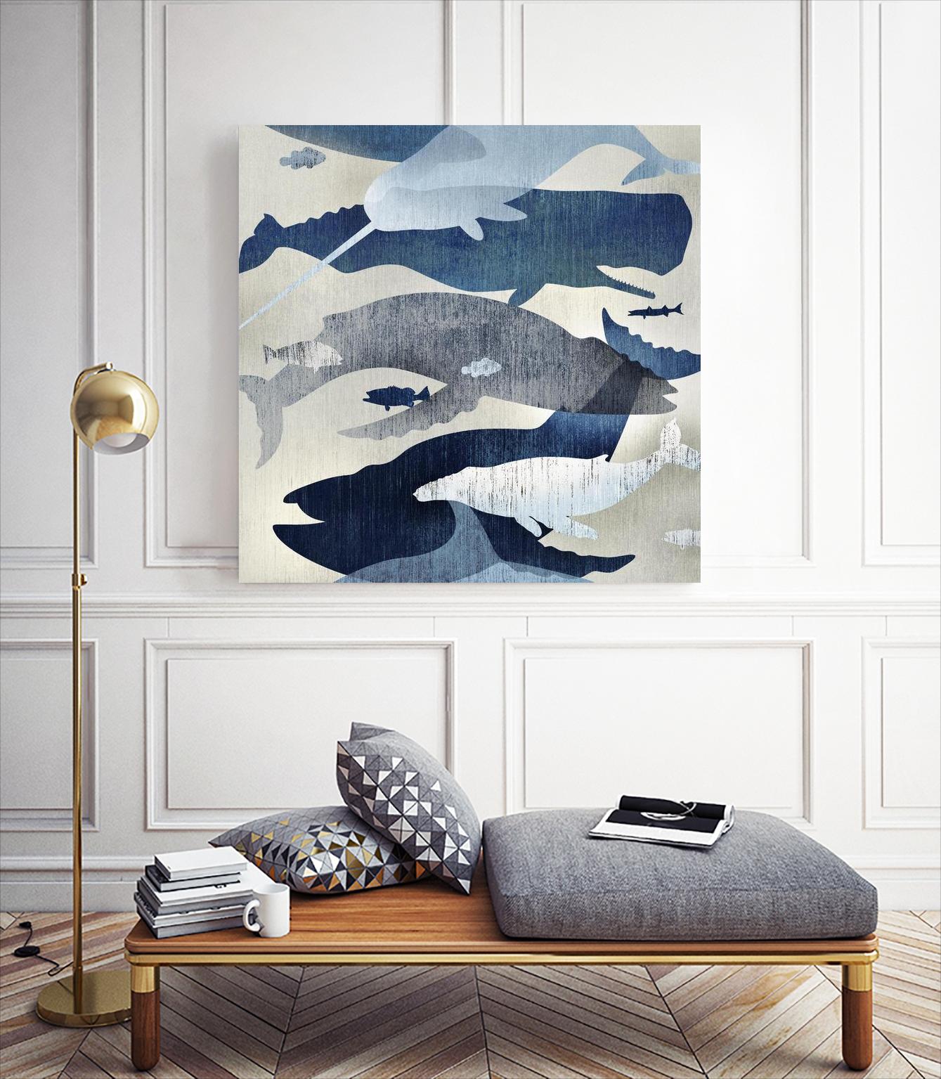 Whale Watching I by Edward Selkirk on GIANT ART - beige nautical