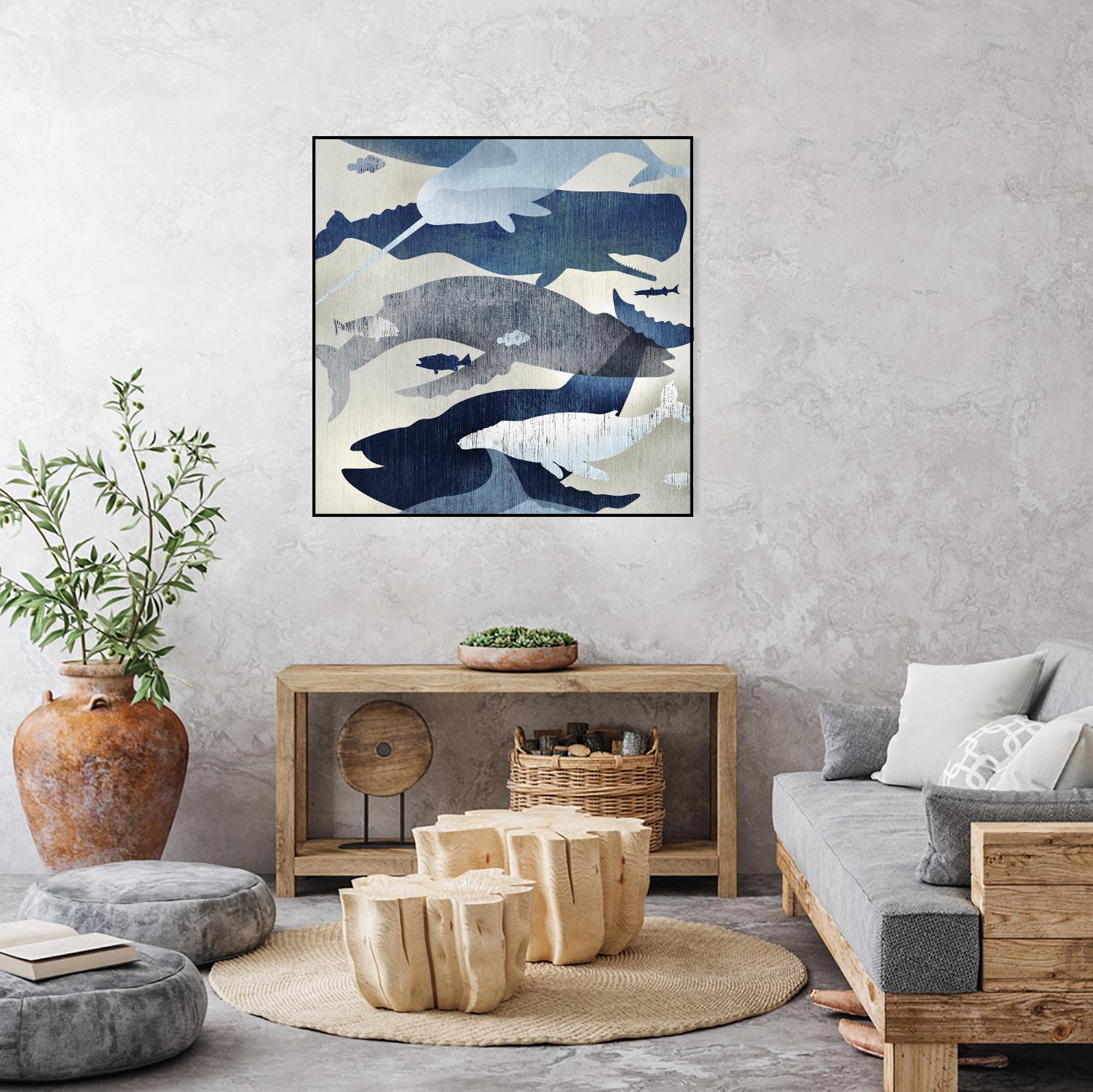 Whale Watching I by Edward Selkirk on GIANT ART - beige nautical