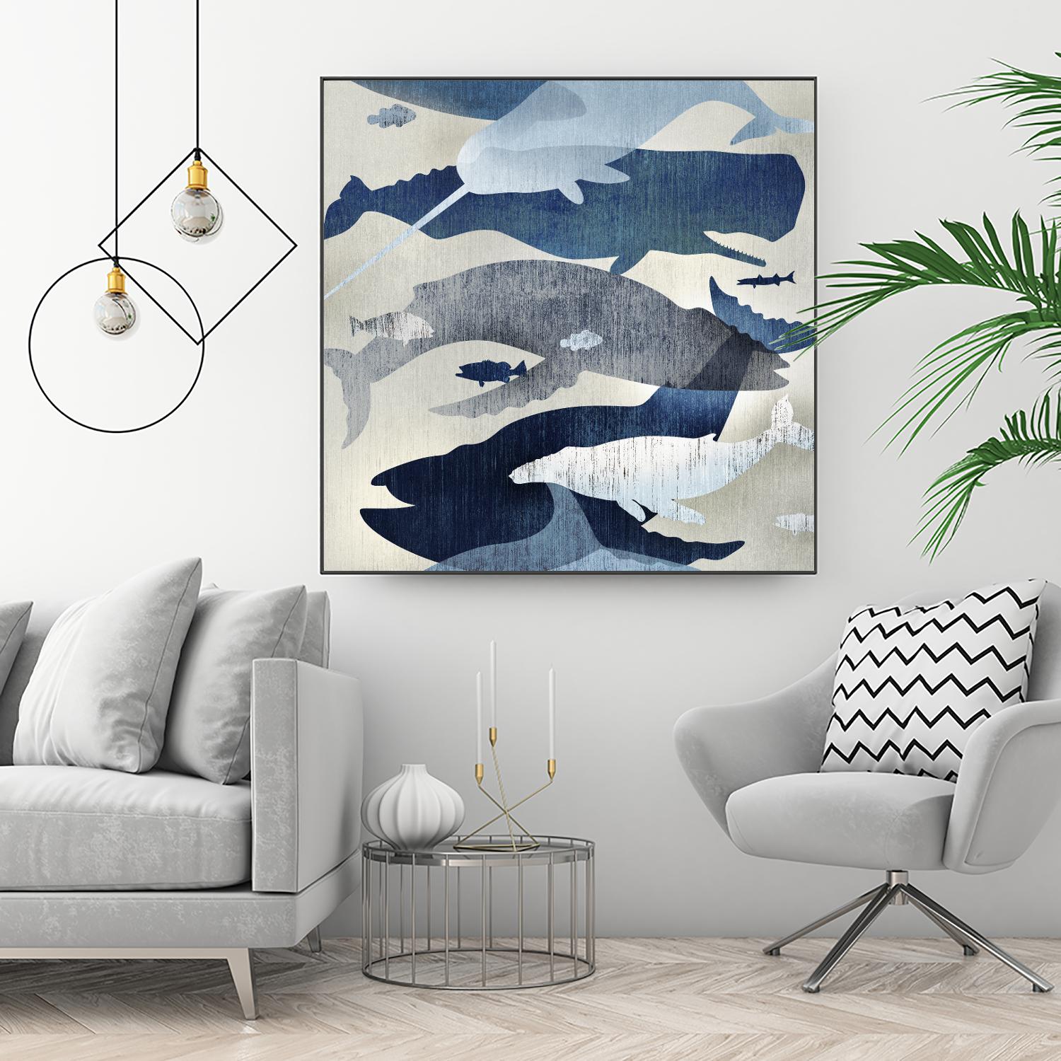 Whale Watching I by Edward Selkirk on GIANT ART - beige nautical