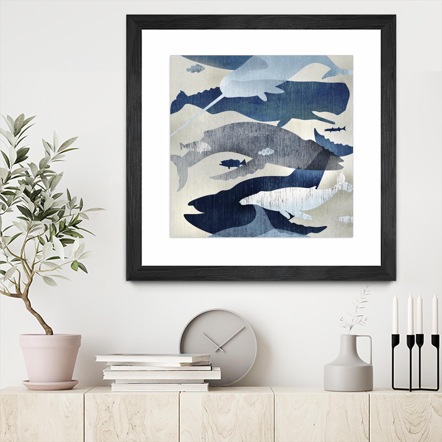 Whale Watching I by Edward Selkirk on GIANT ART - beige nautical