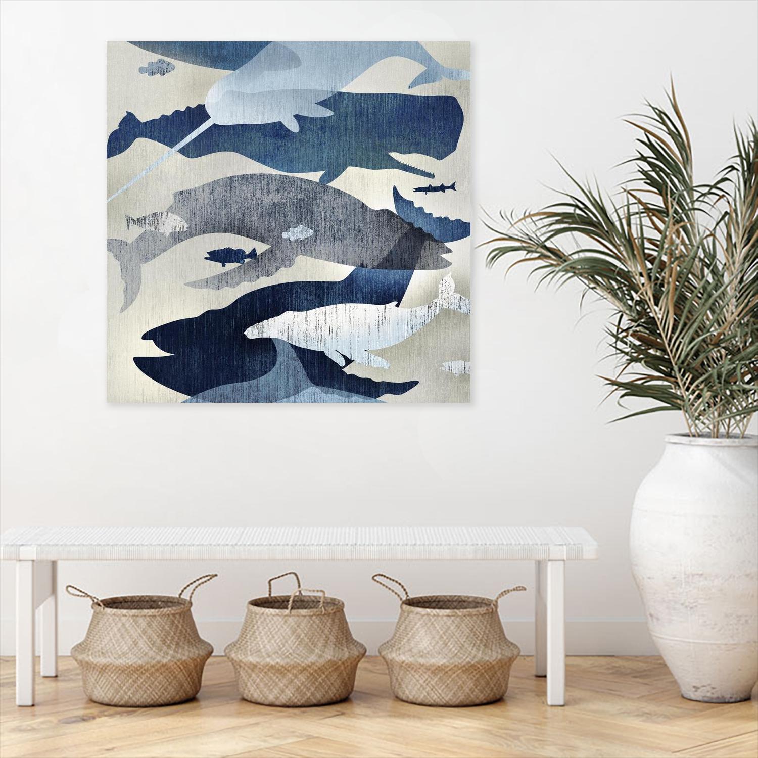 Whale Watching I by Edward Selkirk on GIANT ART - beige nautical