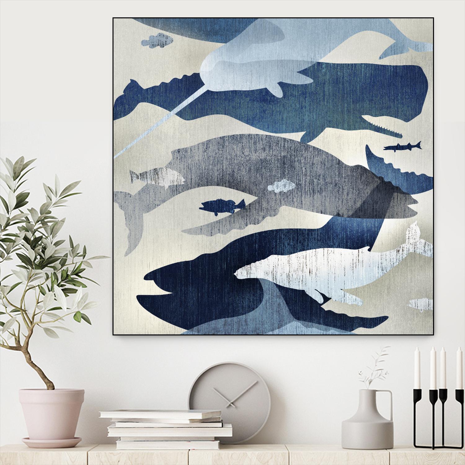 Whale Watching I by Edward Selkirk on GIANT ART - beige nautical
