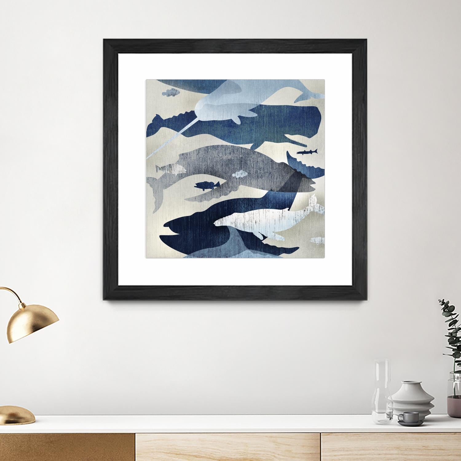 Whale Watching I by Edward Selkirk on GIANT ART - beige nautical