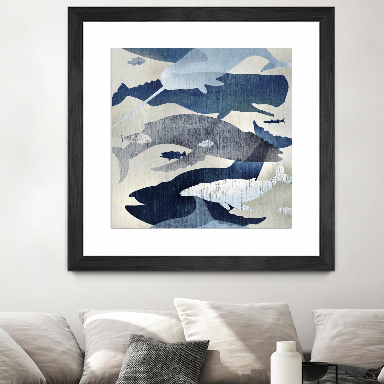 Whale Watching I by Edward Selkirk on GIANT ART - beige nautical