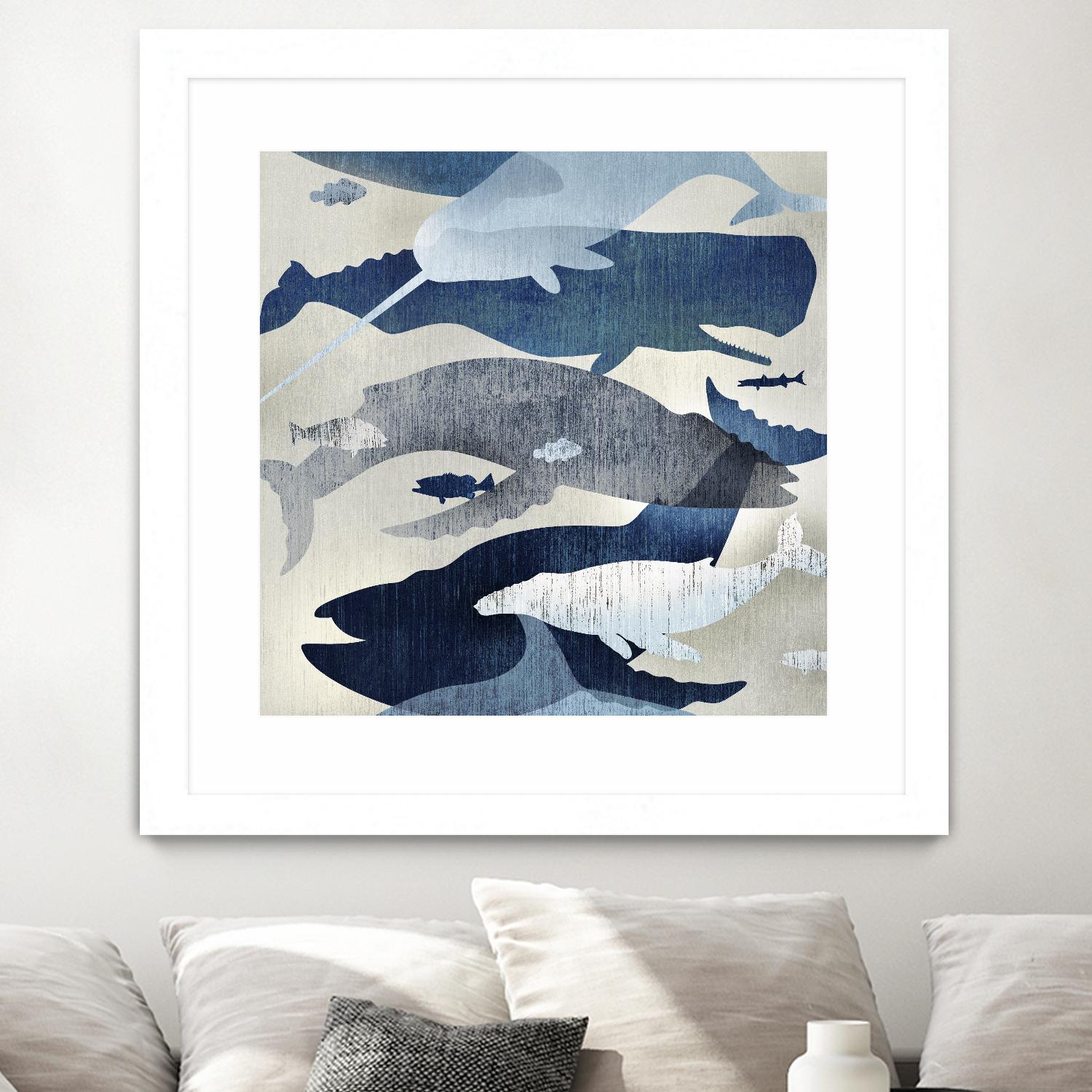 Whale Watching I by Edward Selkirk on GIANT ART - beige nautical