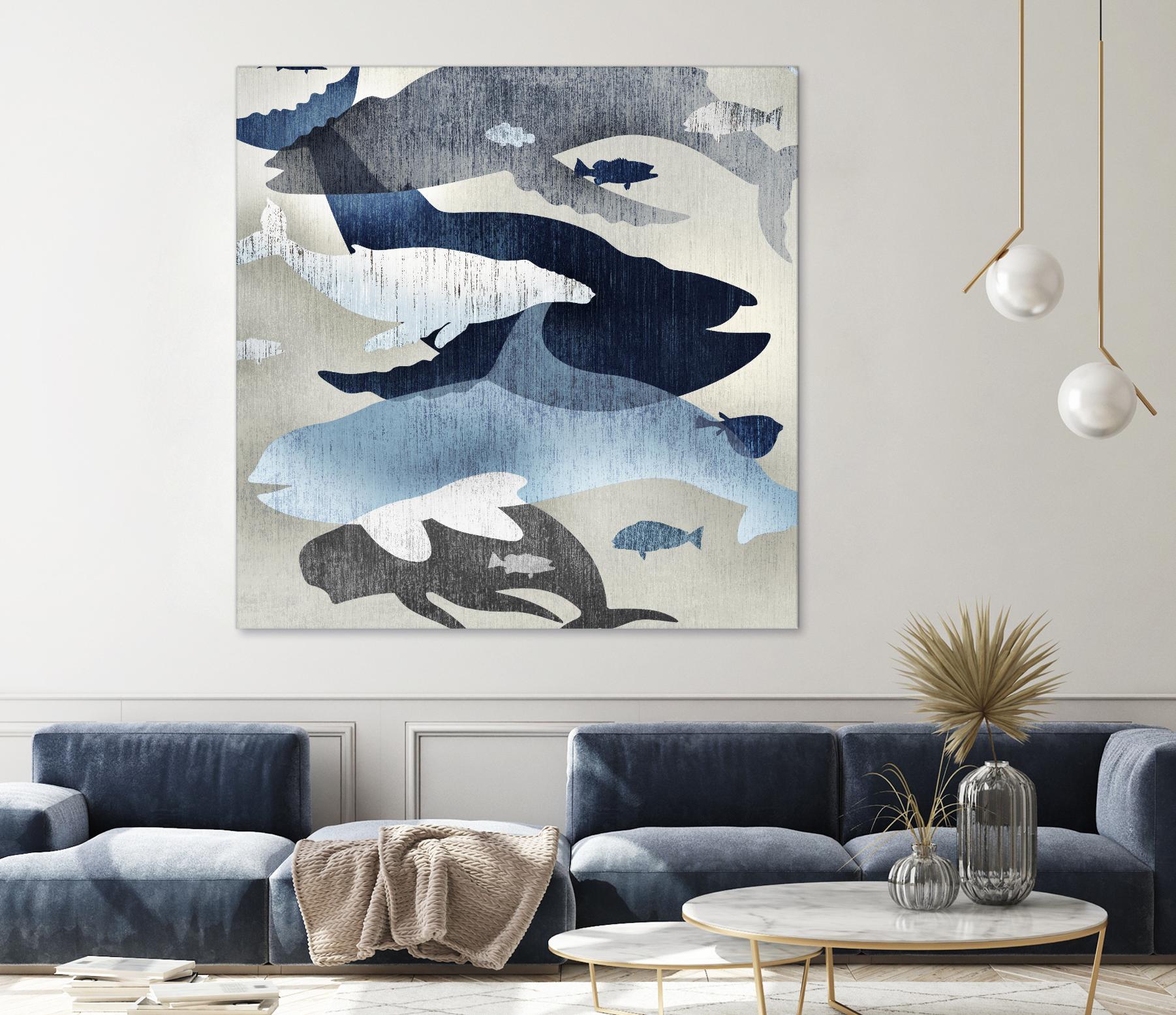 Whale Watching II by Edward Selkirk on GIANT ART - beige nautical