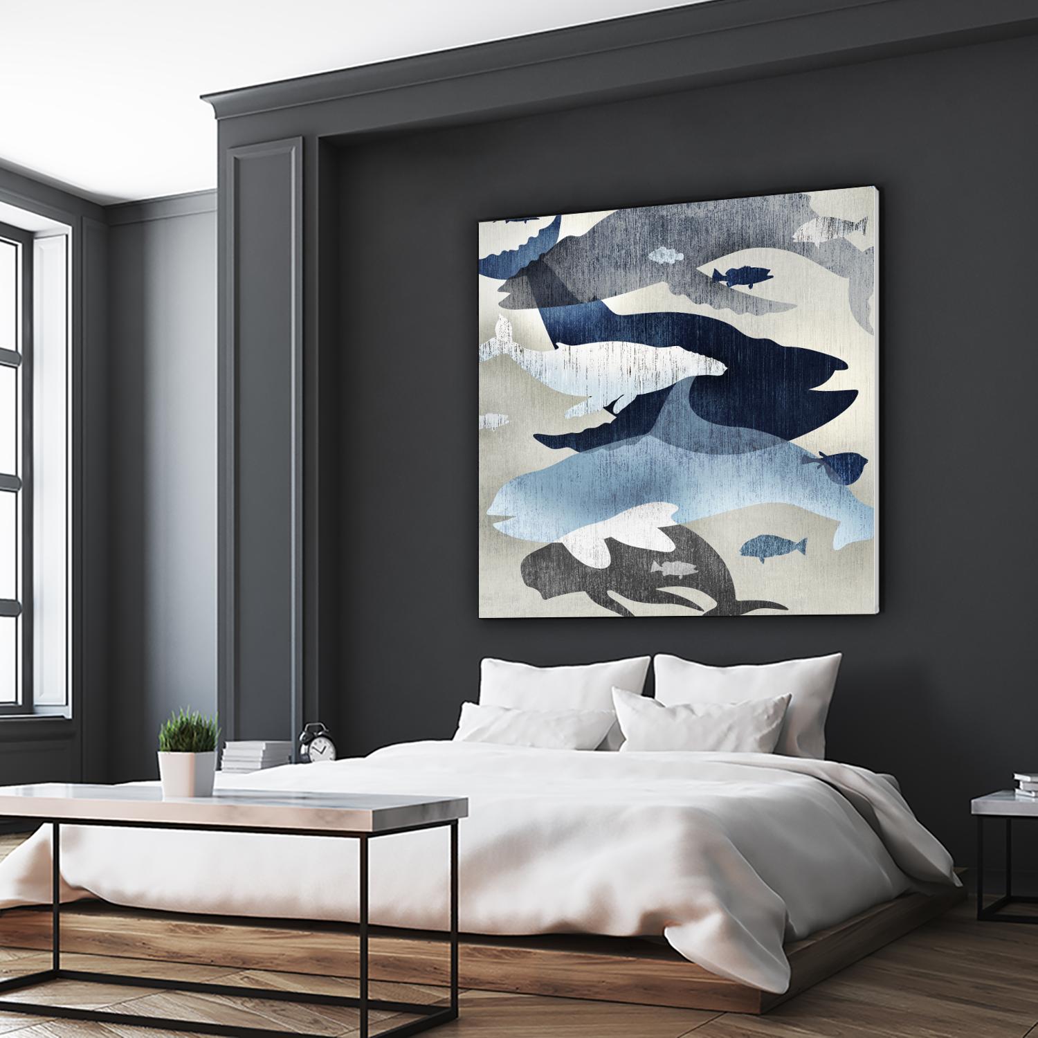 Whale Watching II by Edward Selkirk on GIANT ART - beige nautical