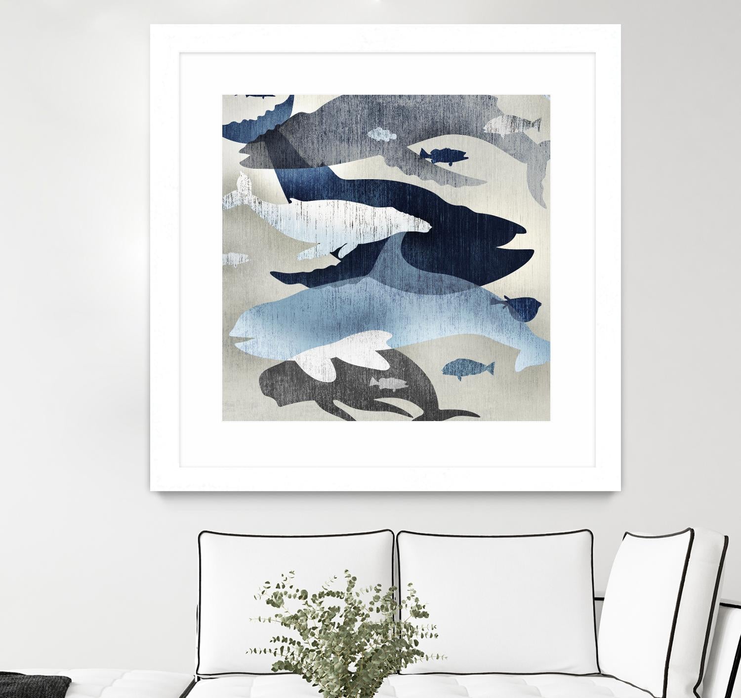 Whale Watching II by Edward Selkirk on GIANT ART - beige nautical