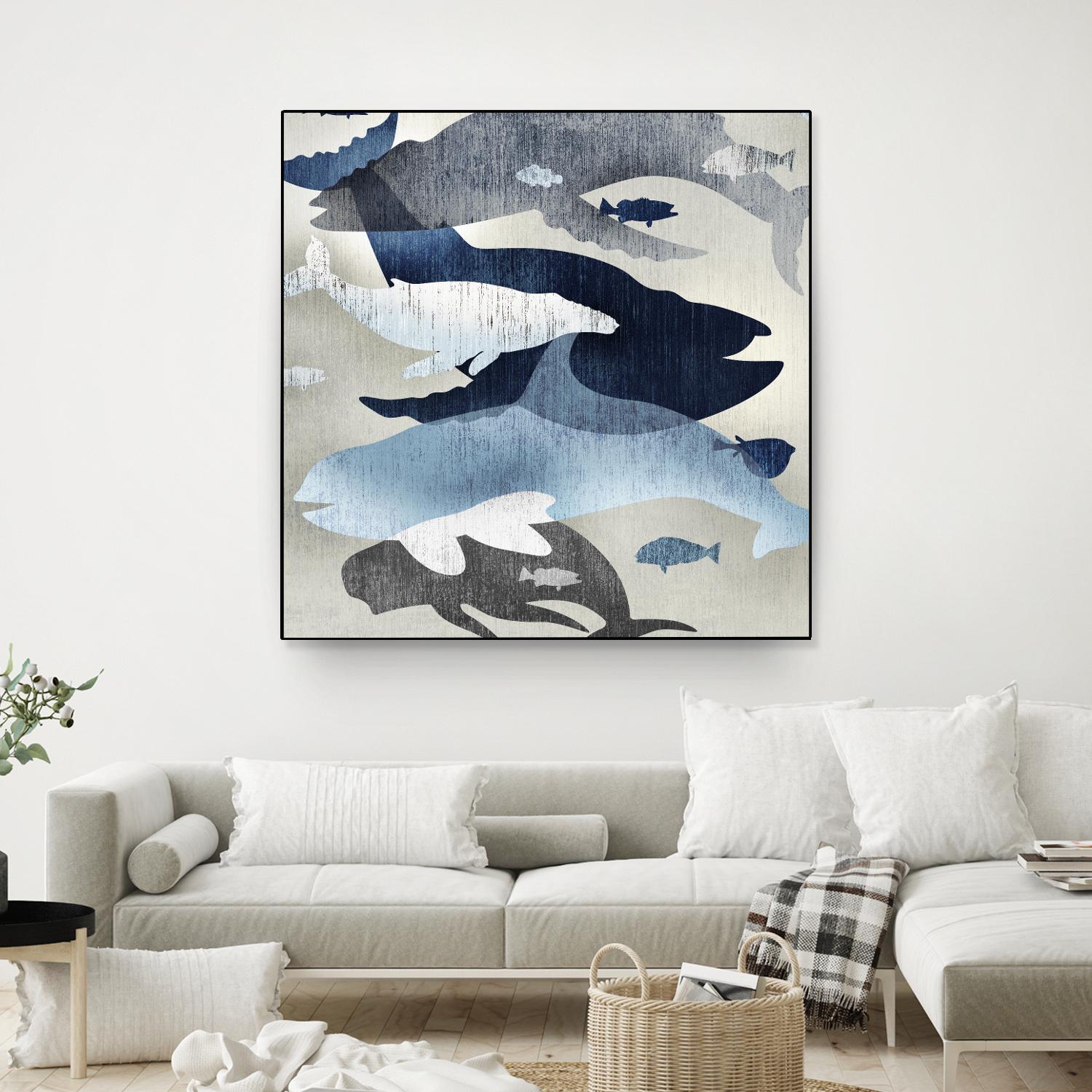 Whale Watching II by Edward Selkirk on GIANT ART - beige nautical
