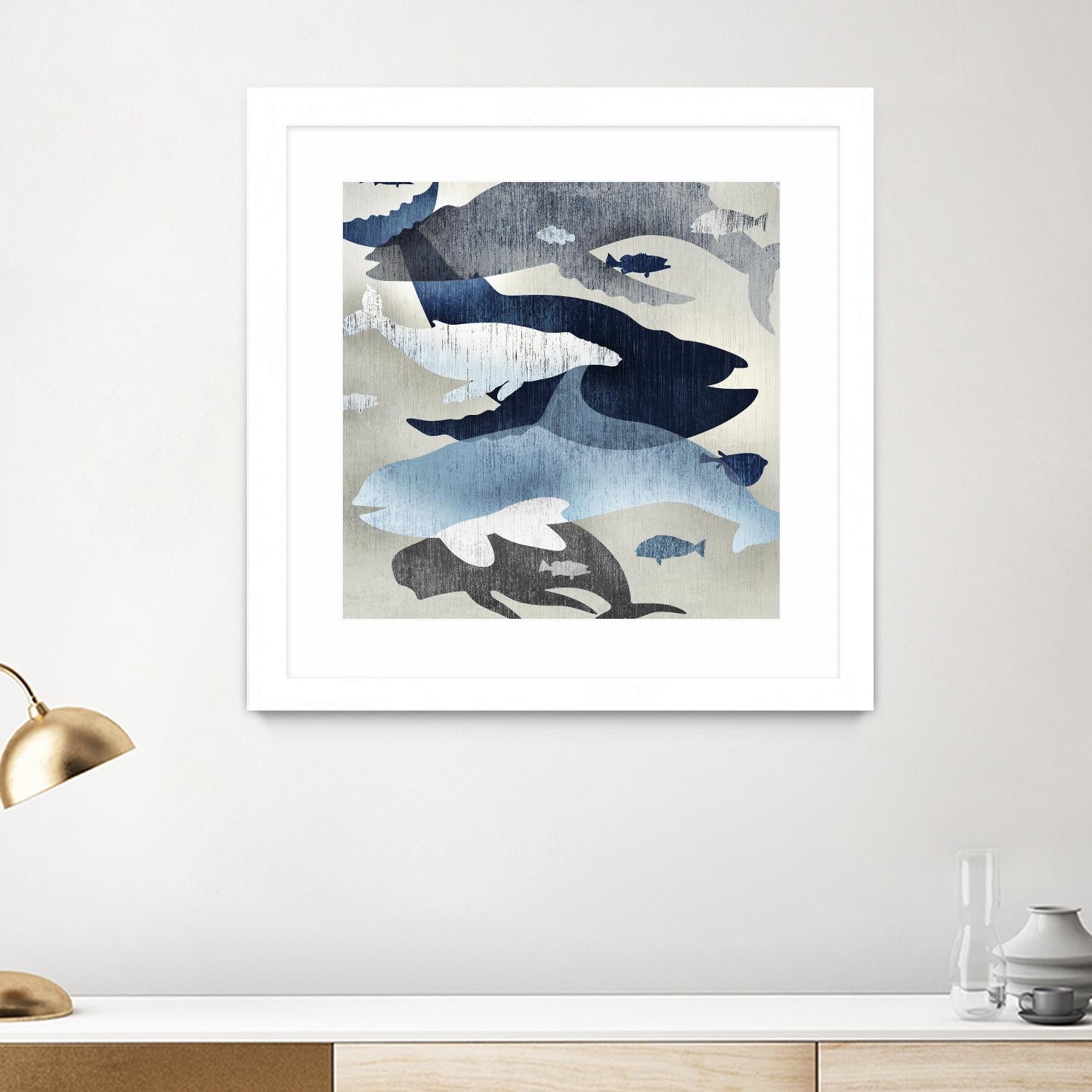 Whale Watching II by Edward Selkirk on GIANT ART - beige nautical