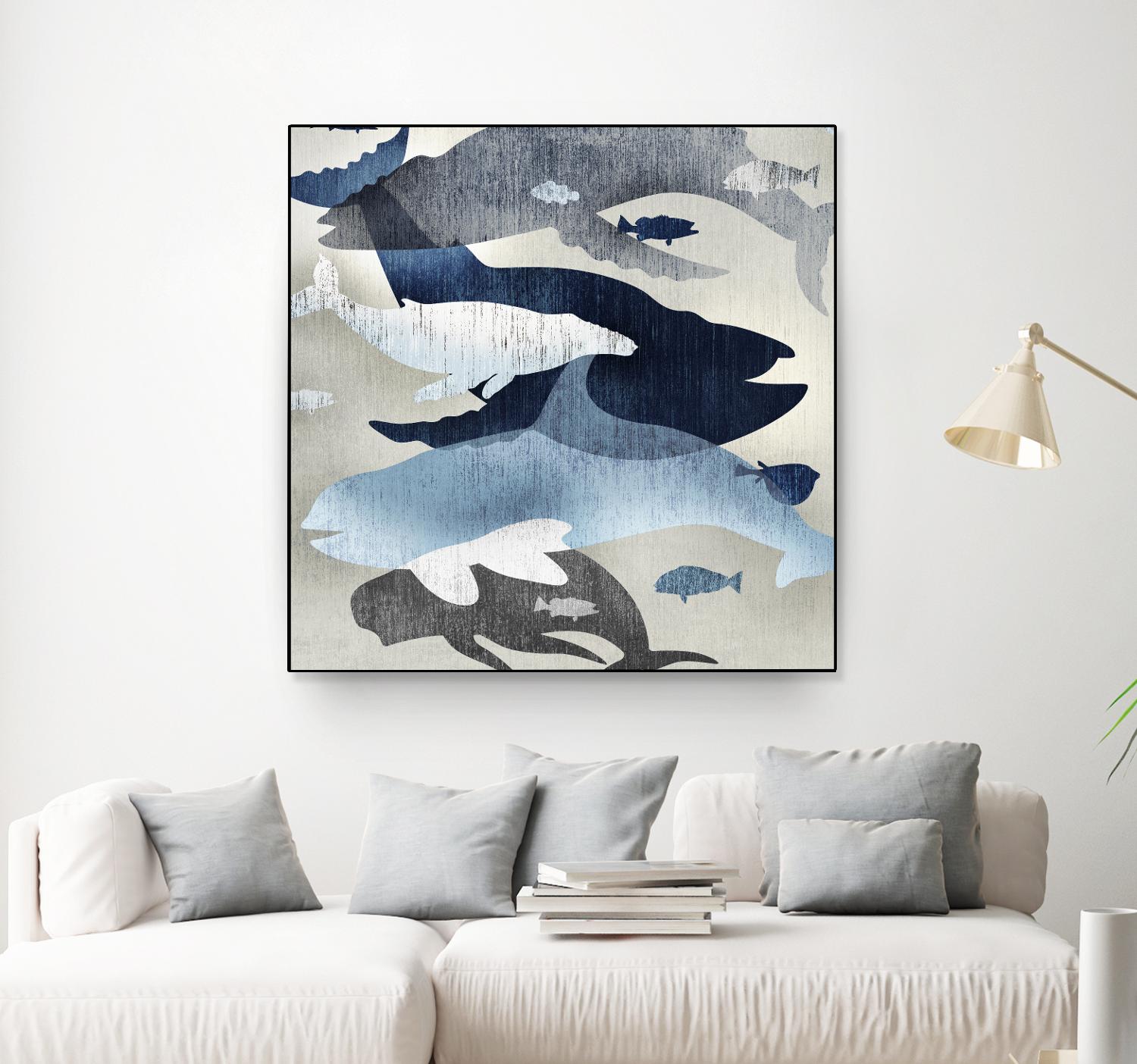 Whale Watching II by Edward Selkirk on GIANT ART - beige nautical