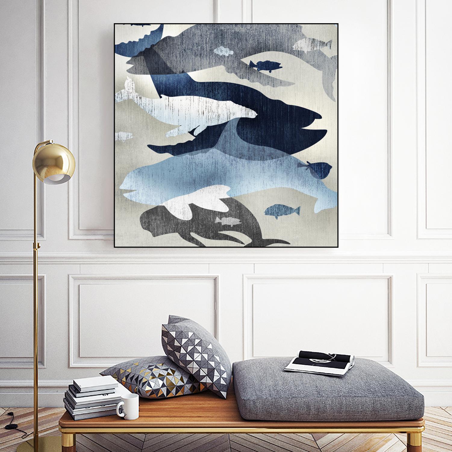 Whale Watching II by Edward Selkirk on GIANT ART - beige nautical