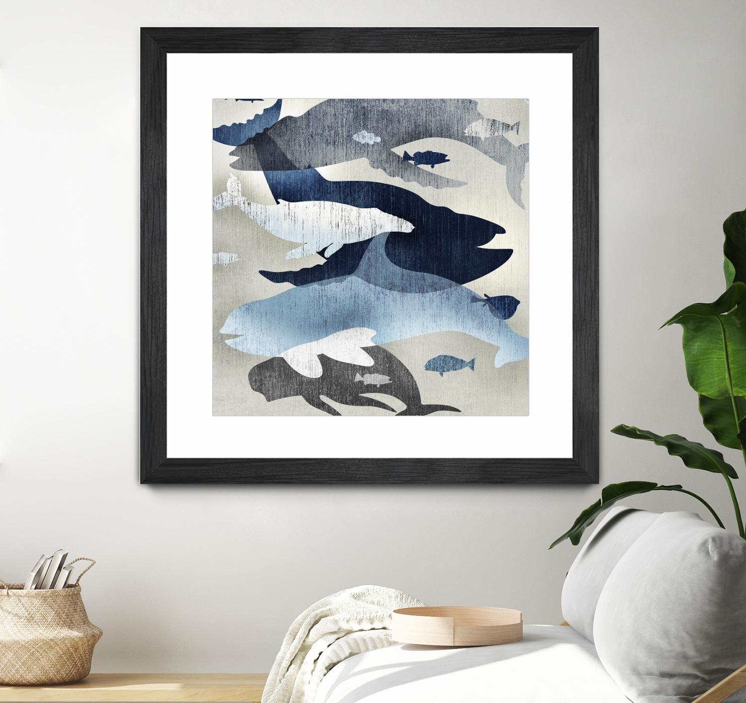 Whale Watching II by Edward Selkirk on GIANT ART - beige nautical