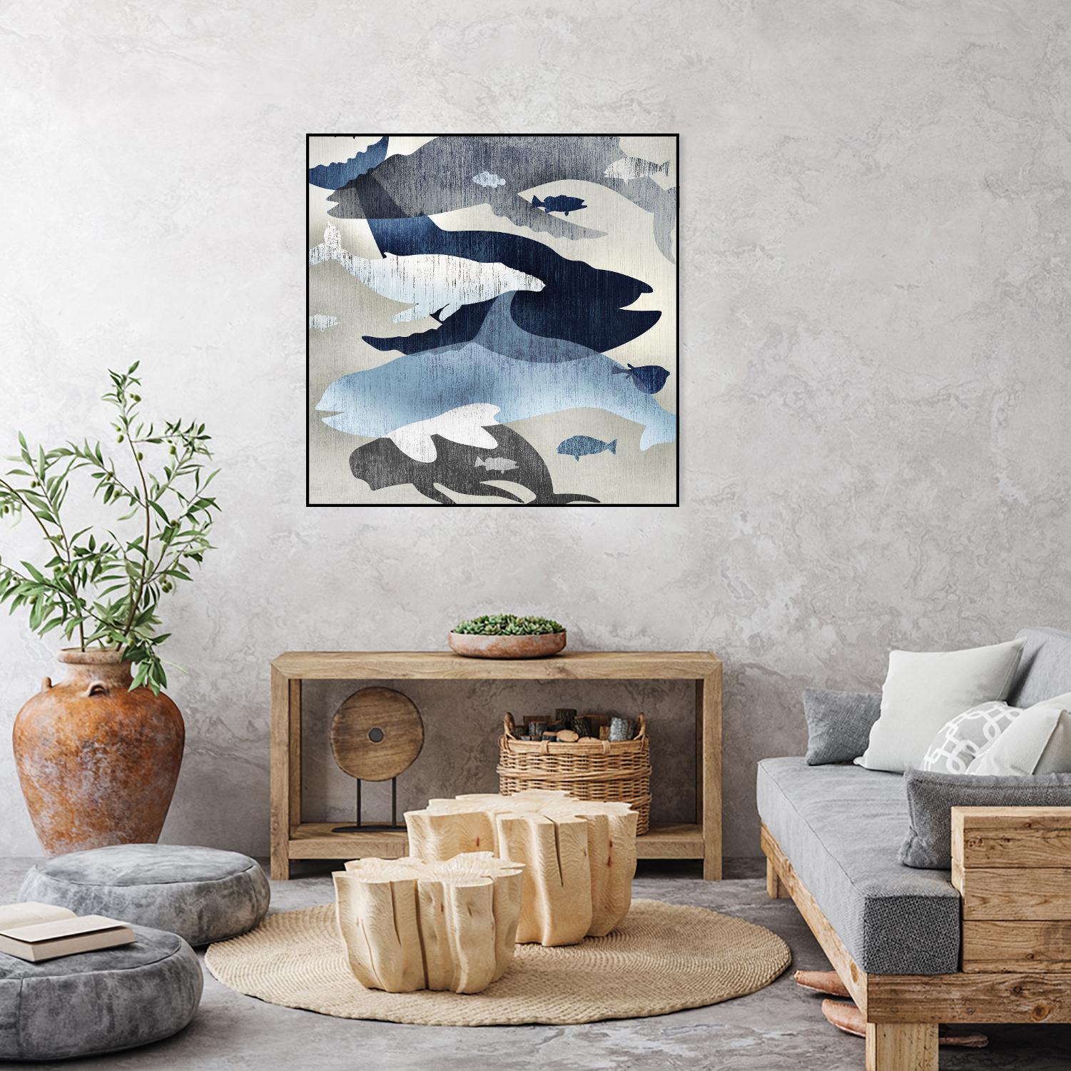 Whale Watching II by Edward Selkirk on GIANT ART - beige nautical