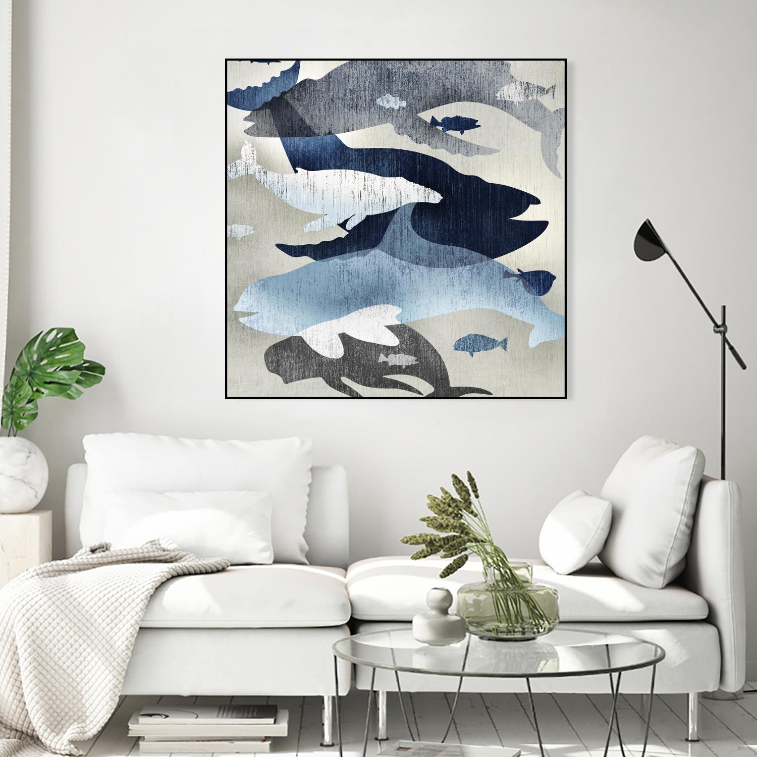 Whale Watching II by Edward Selkirk on GIANT ART - beige nautical