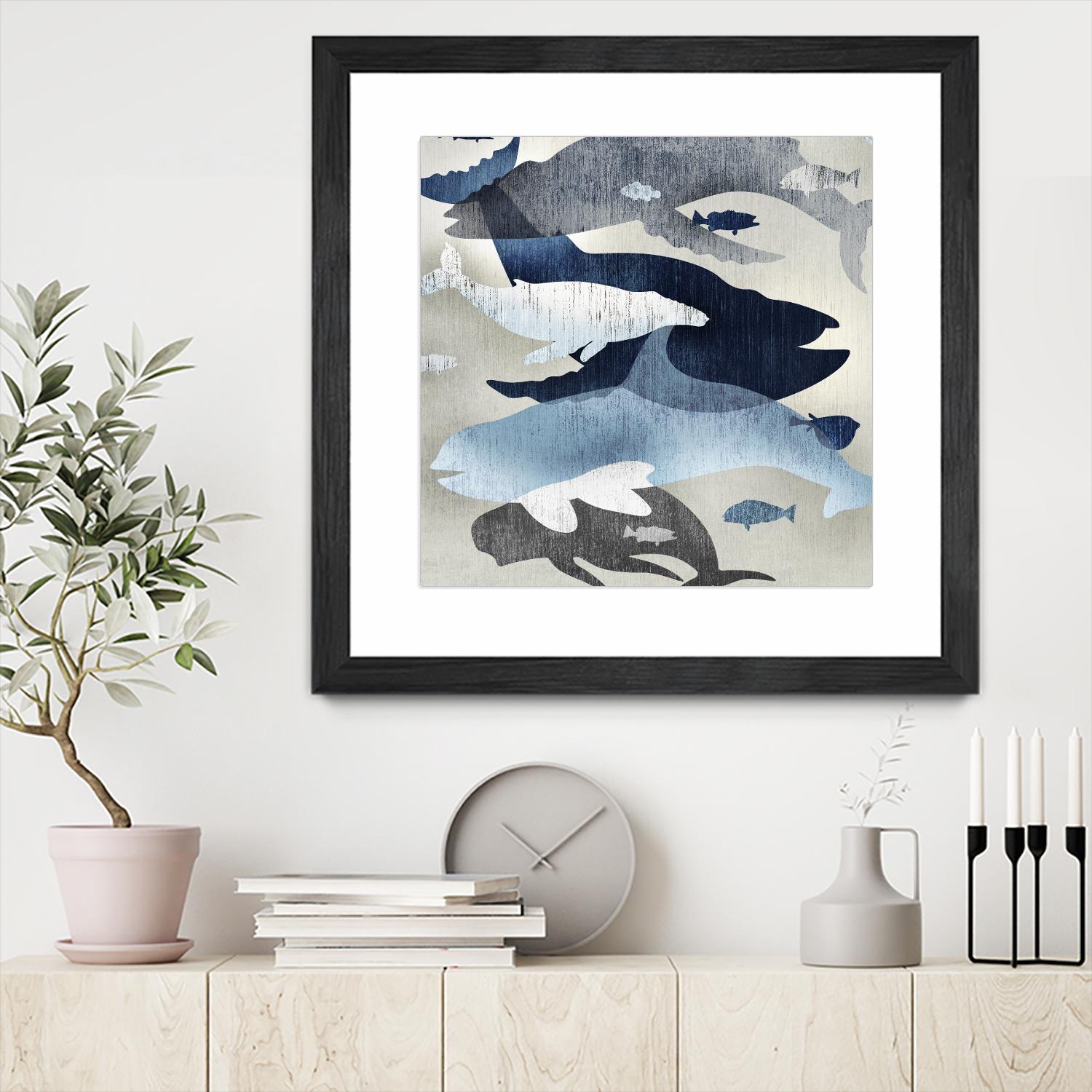 Whale Watching II by Edward Selkirk on GIANT ART - beige nautical