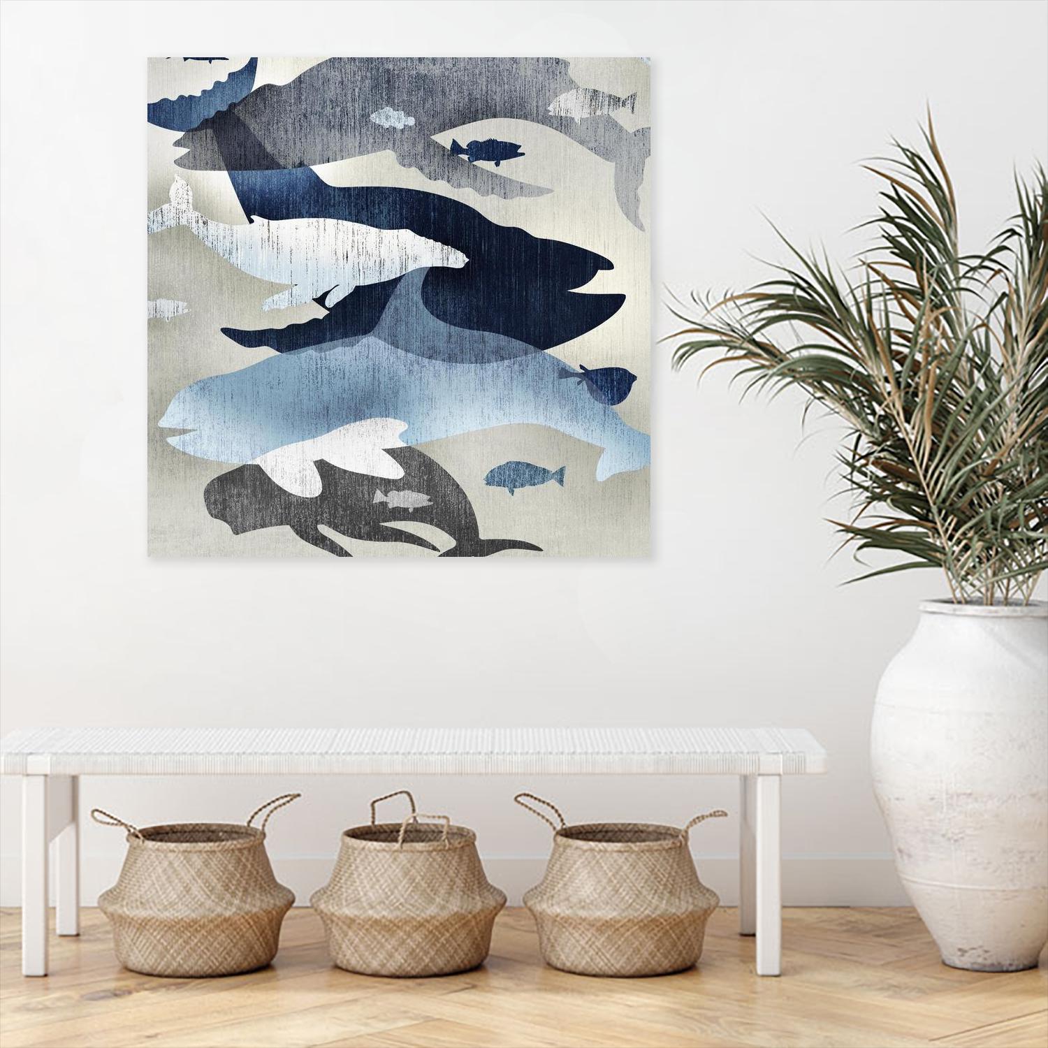 Whale Watching II by Edward Selkirk on GIANT ART - beige nautical