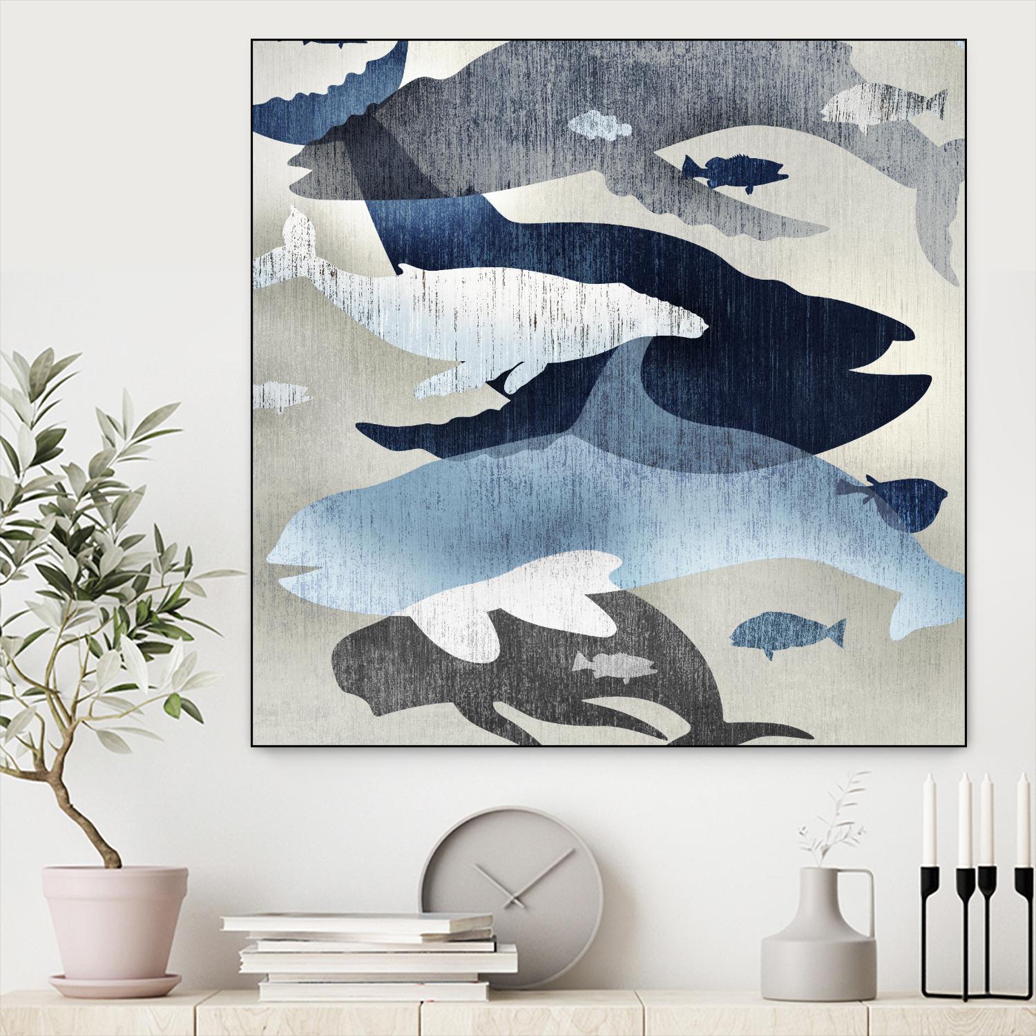 Whale Watching II by Edward Selkirk on GIANT ART - beige nautical