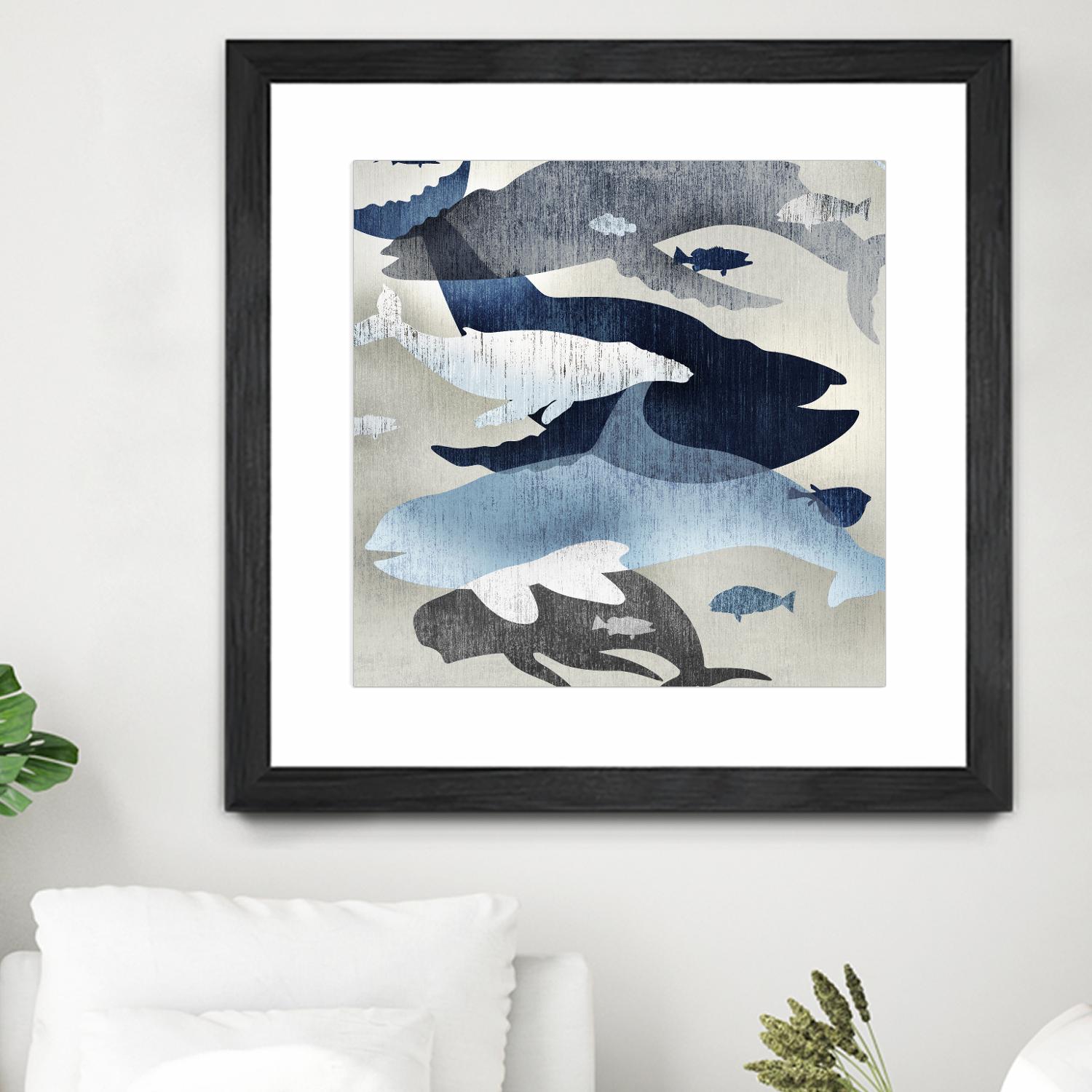 Whale Watching II by Edward Selkirk on GIANT ART - beige nautical