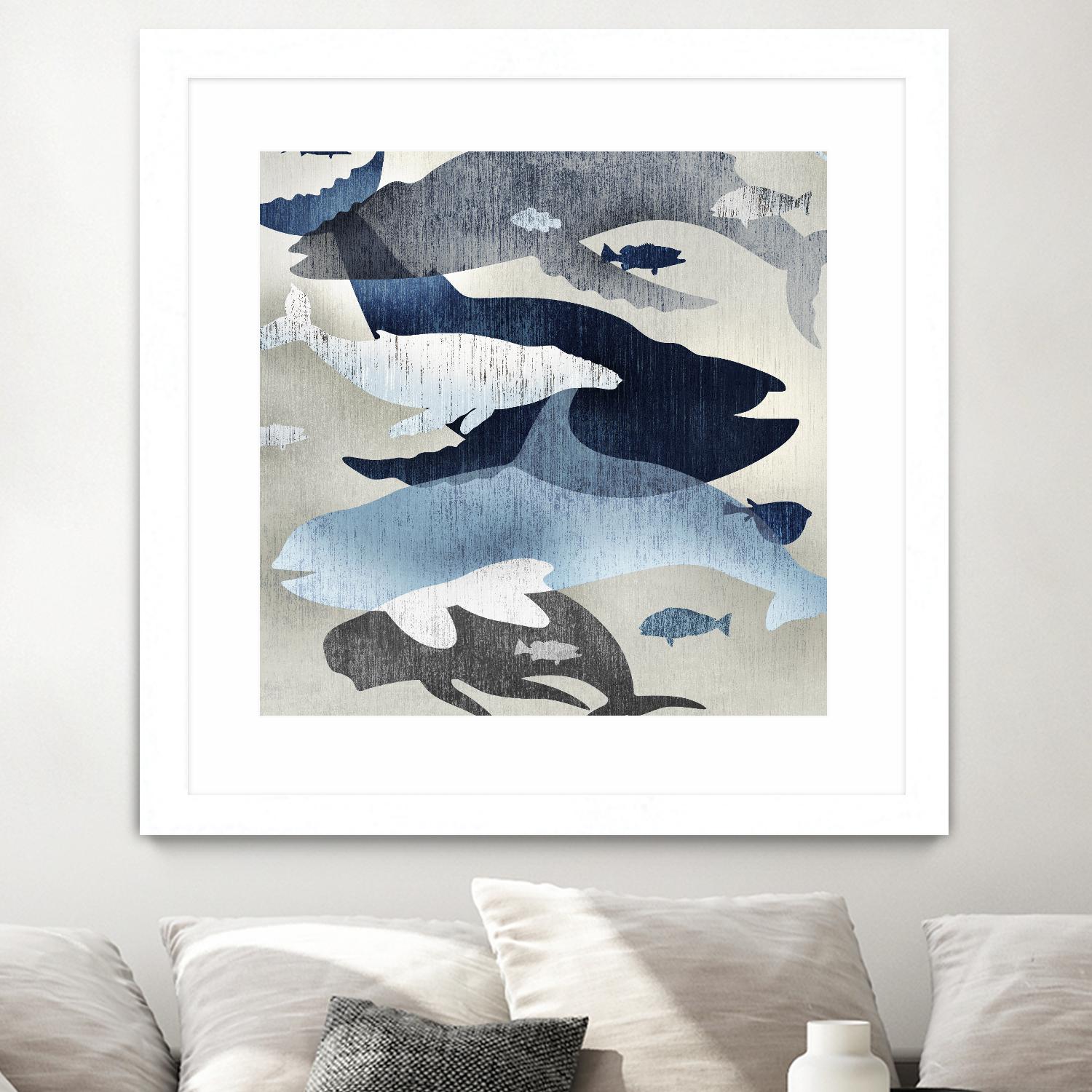 Whale Watching II by Edward Selkirk on GIANT ART - beige nautical