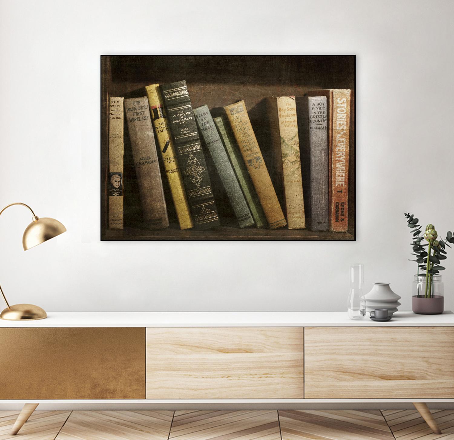 Vintage Book Collection II by Sylvia Cook on GIANT ART - orange leisure